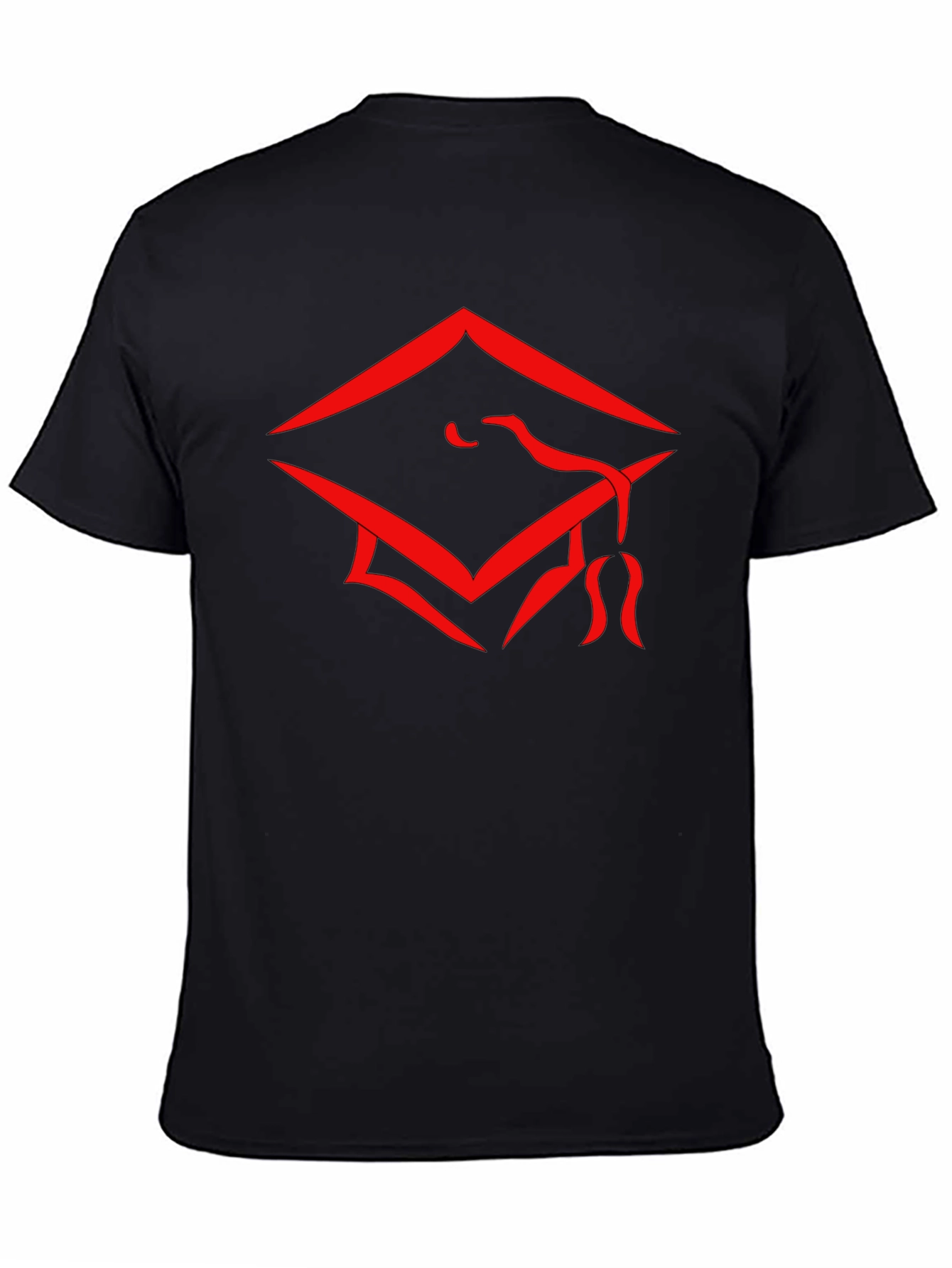 Graduation Cap Graphic Tee - Stylish Black Cotton T-Shirt