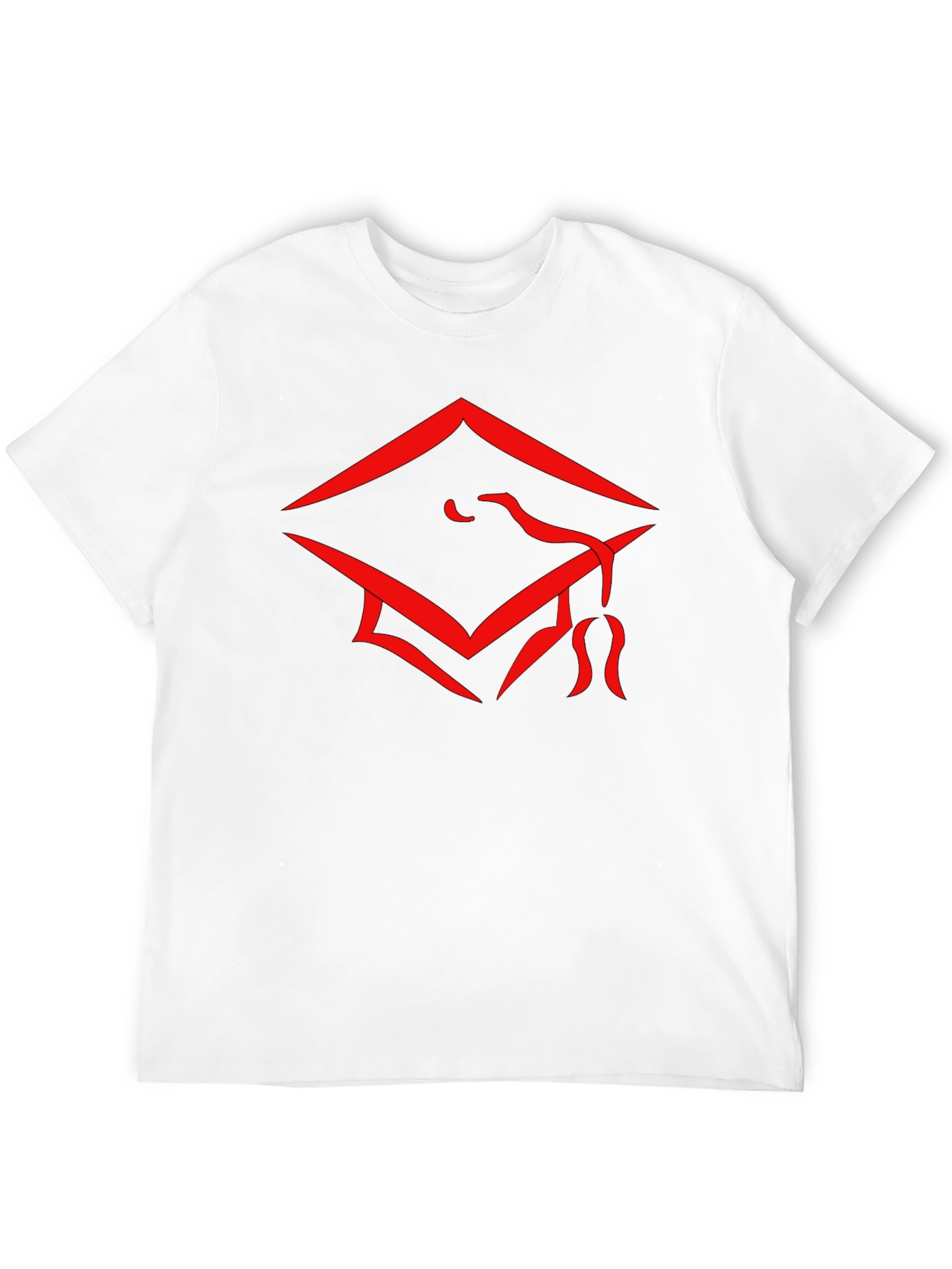 Graduation Cap Graphic Tee - Stylish Black Cotton T-Shirt