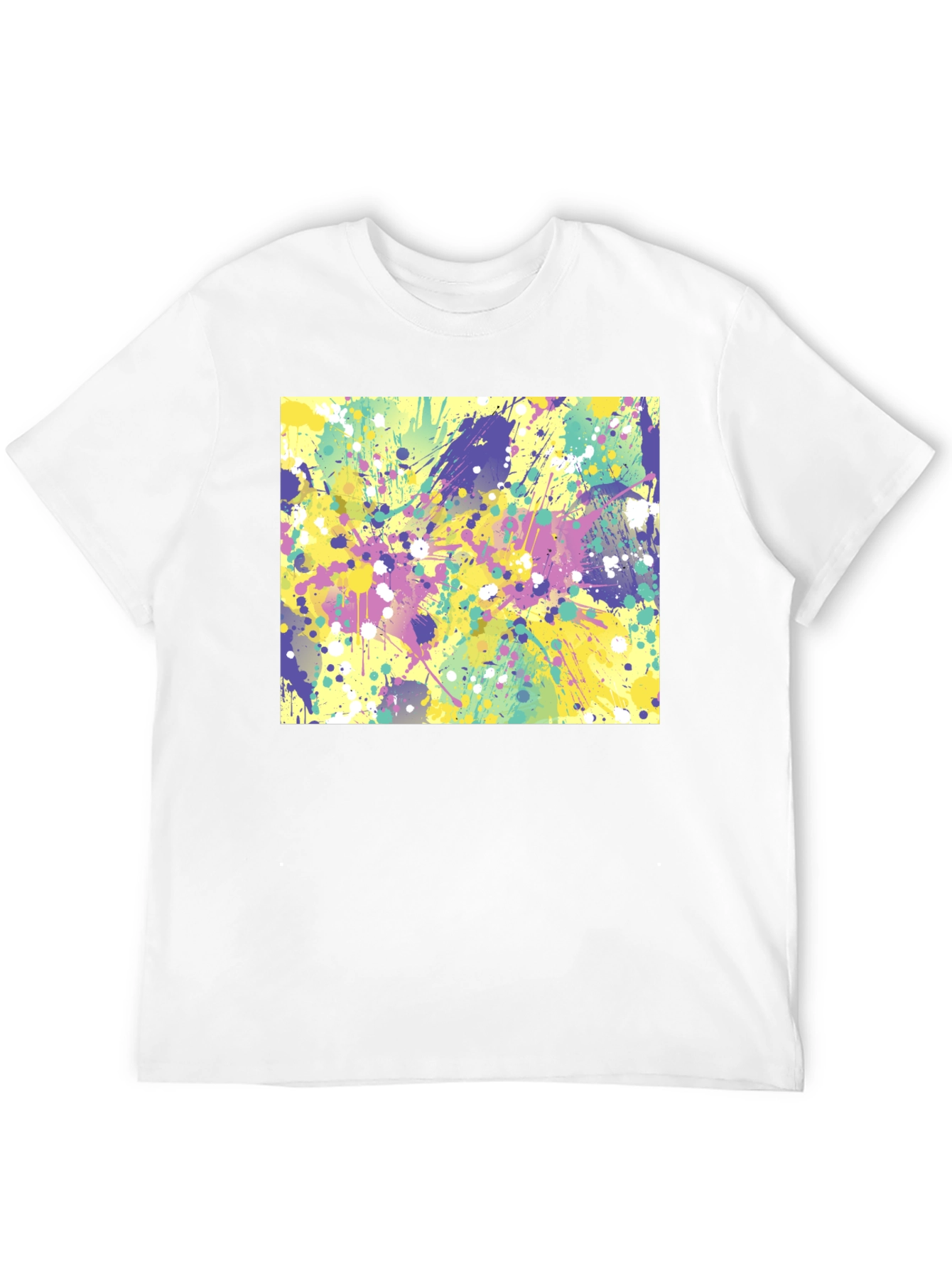 Abstract Splatter Art Black T-Shirt
