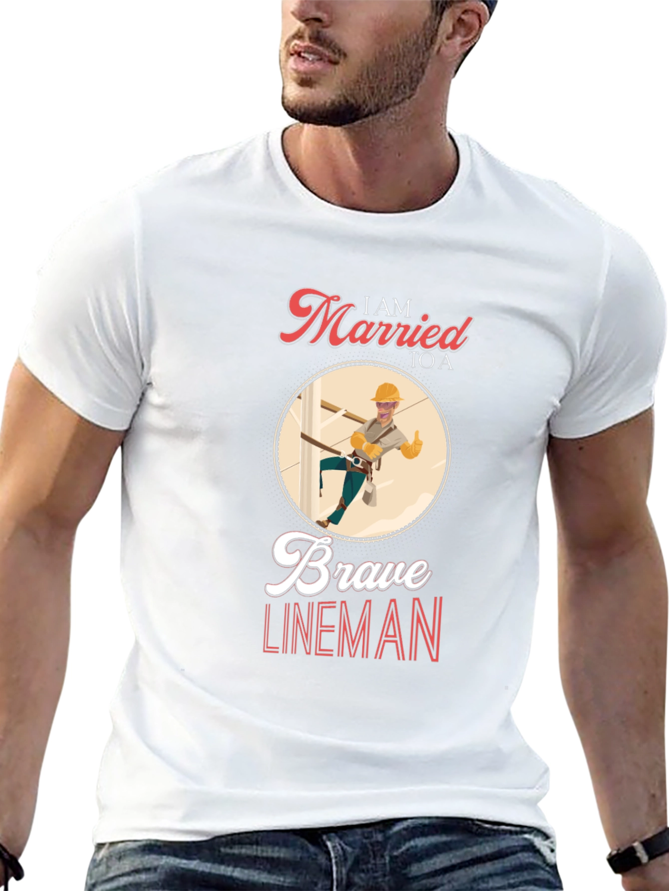I AM MARRIED TO A Brave Lineman T-Shirt