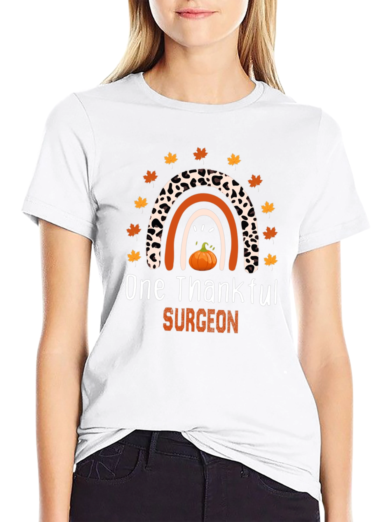 Thankful Surgeon Thanksgiving Rainbow T-Shirt