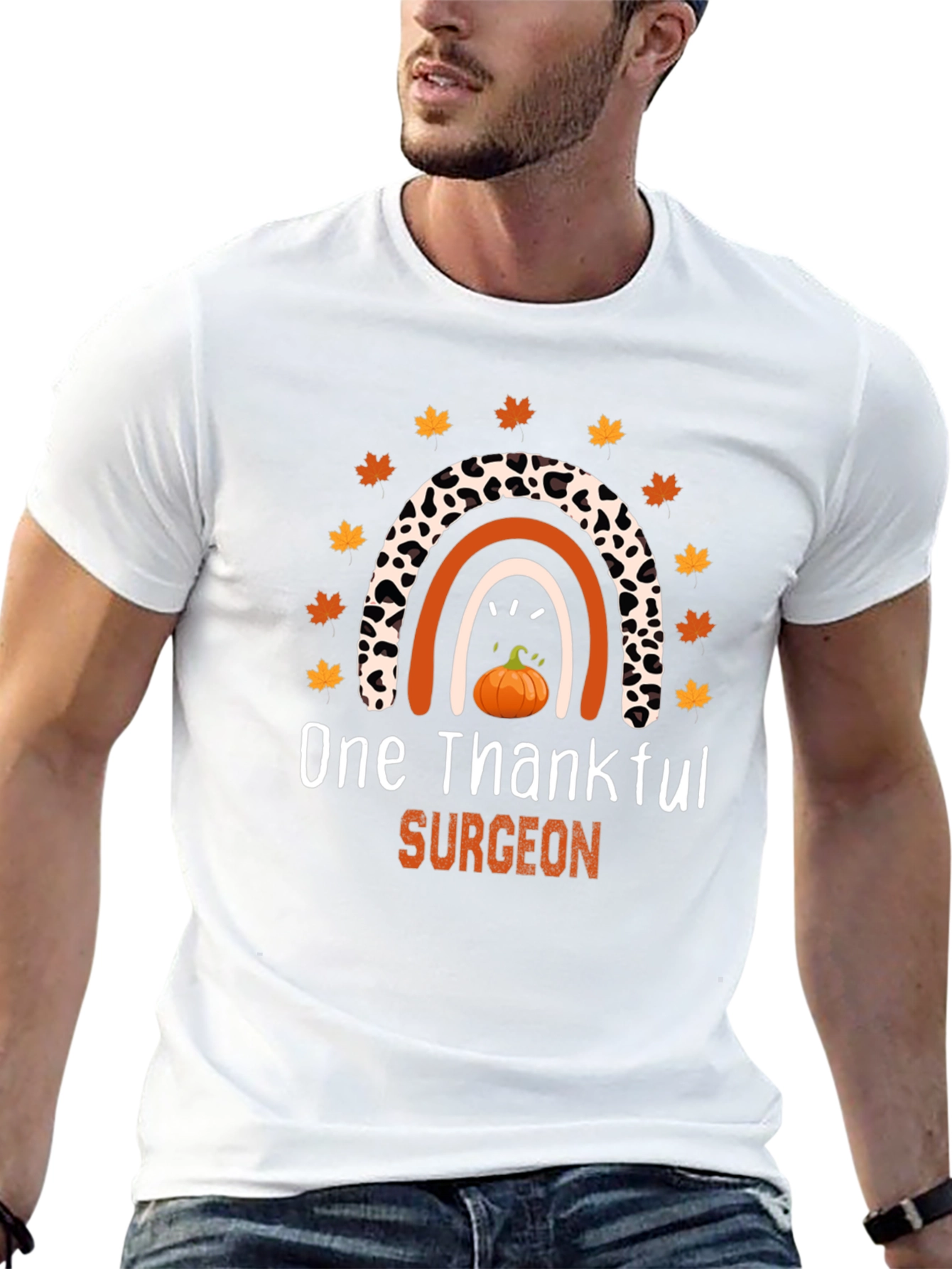 Thankful Surgeon Thanksgiving Rainbow T-Shirt