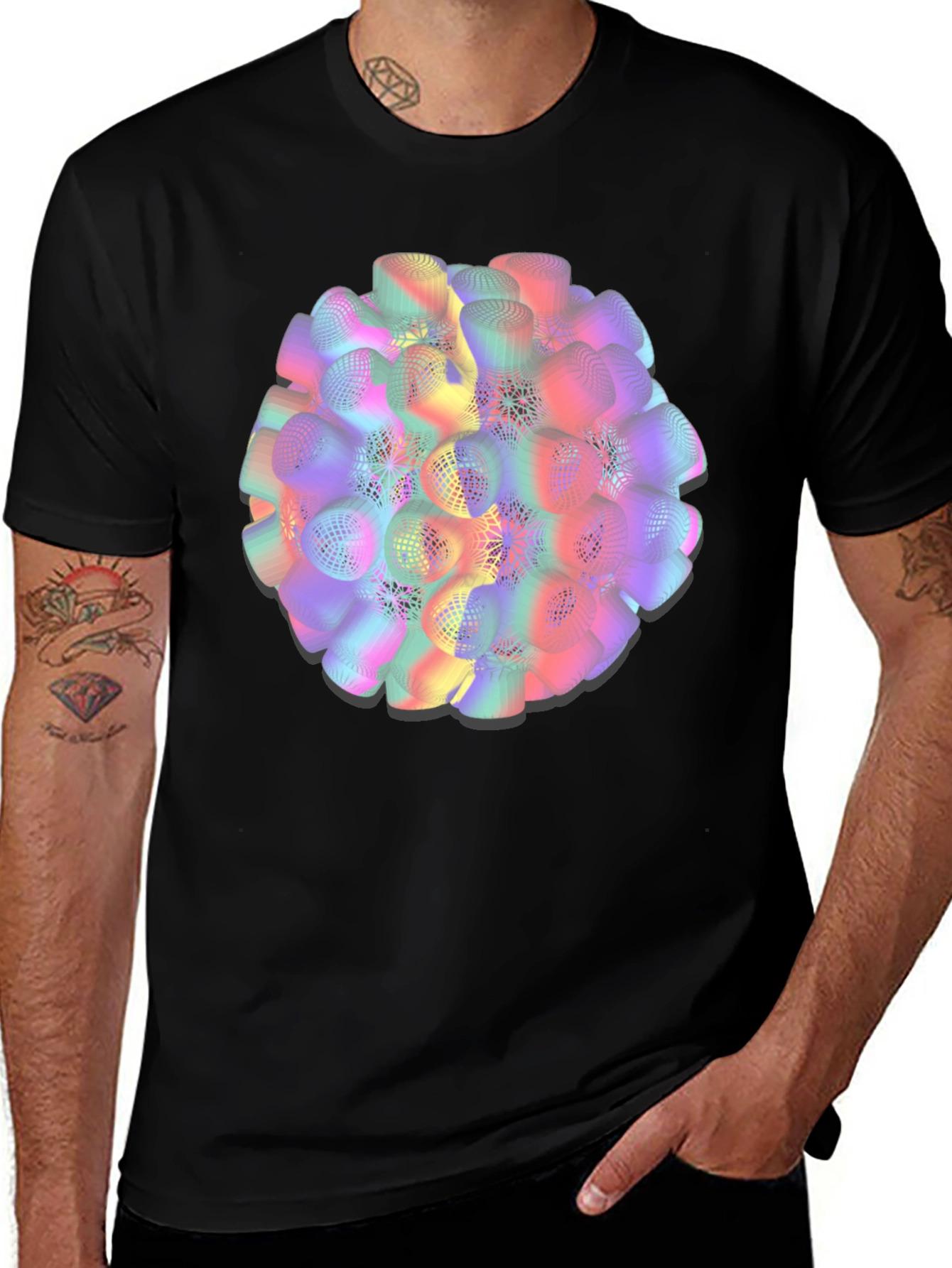 Abstract Sphere Graphic Tee - Modern Art Shirt