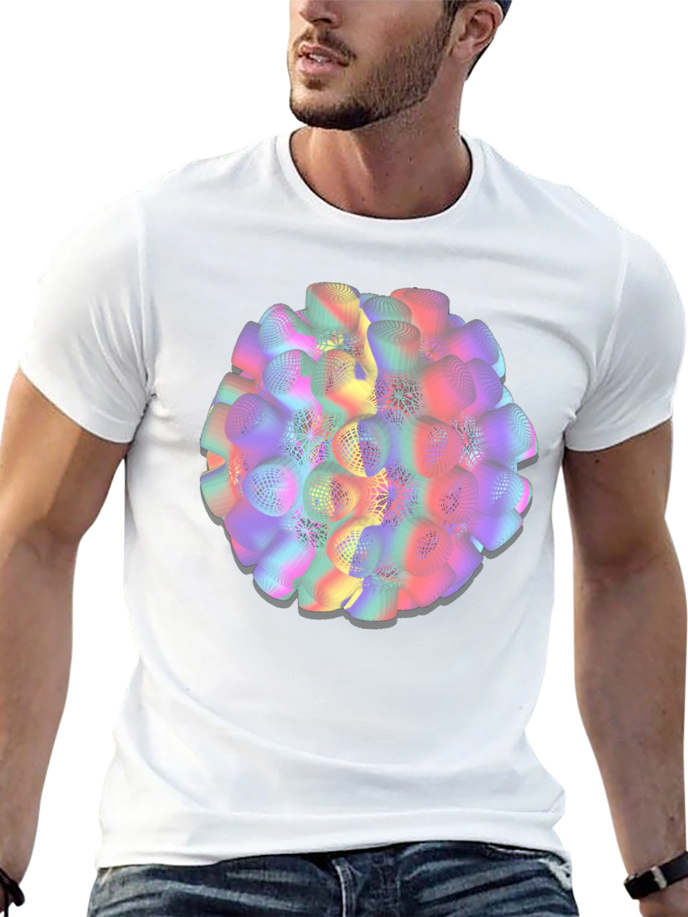 Abstract Sphere Graphic Tee - Modern Art Shirt