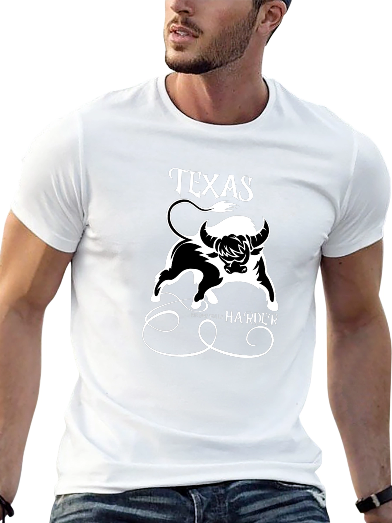 Texas Bull Graphic Print Mens T-Shirt