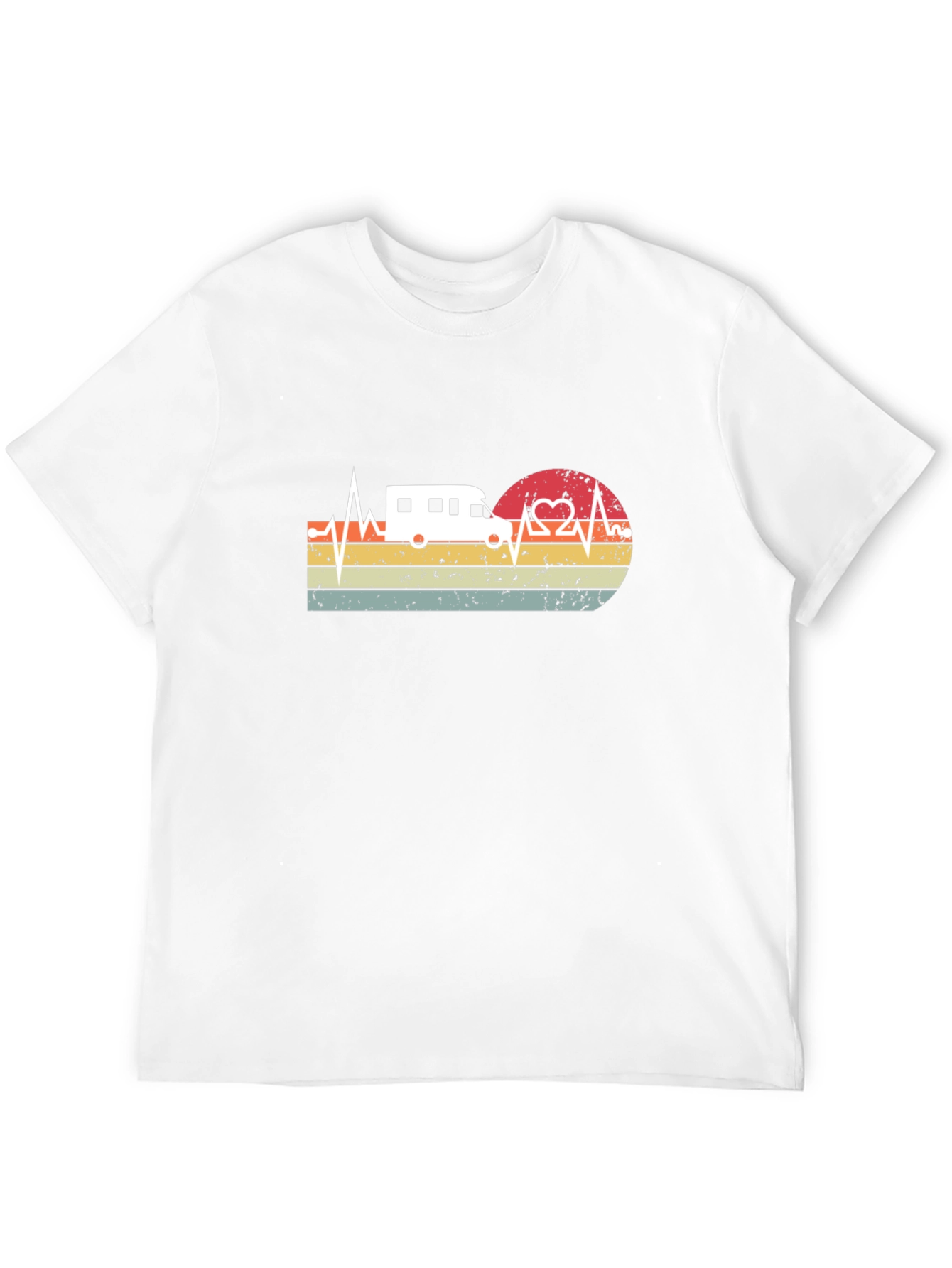Retro Camping RV Heartbeat T-Shirt