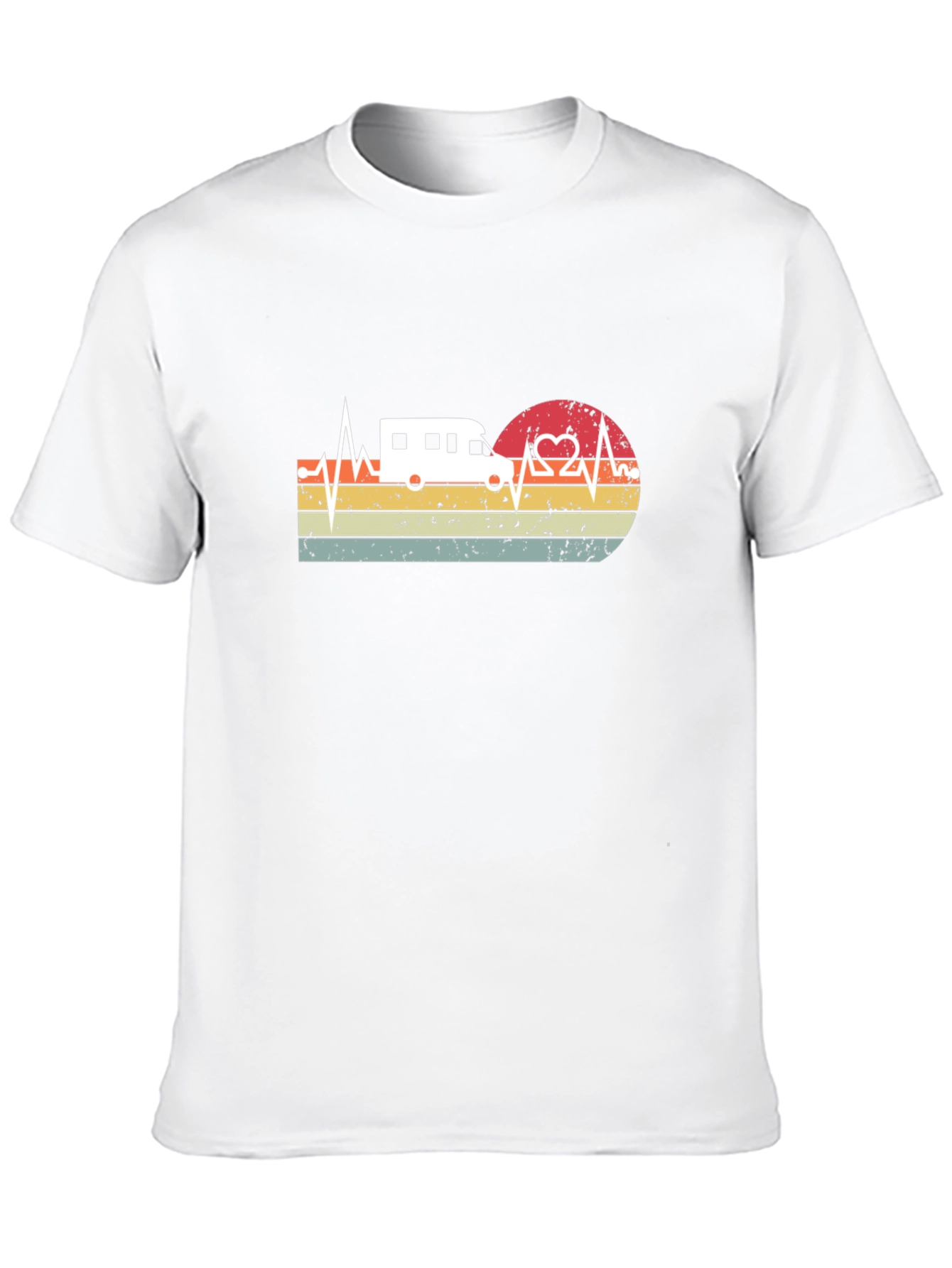 Retro Camping RV Heartbeat T-Shirt