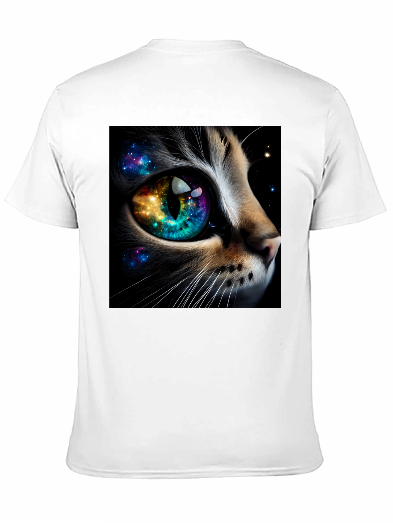 Cosmic Cat Eye T-Shirt - Unique Galaxy Design