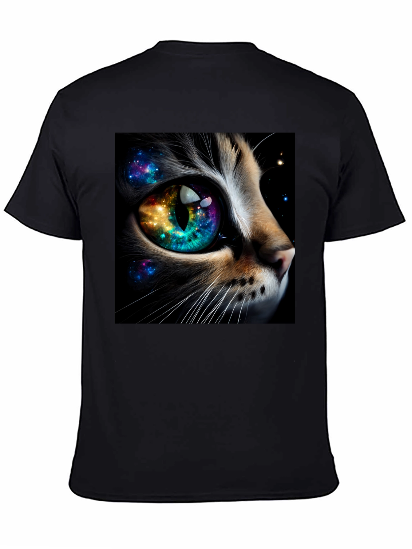 Cosmic Cat Eye T-Shirt - Unique Galaxy Design