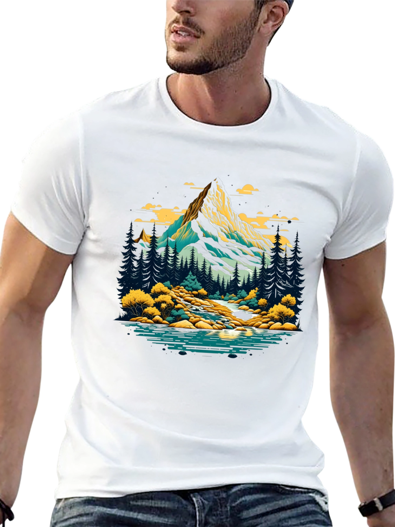 Mountain River Graphic T-Shirt
