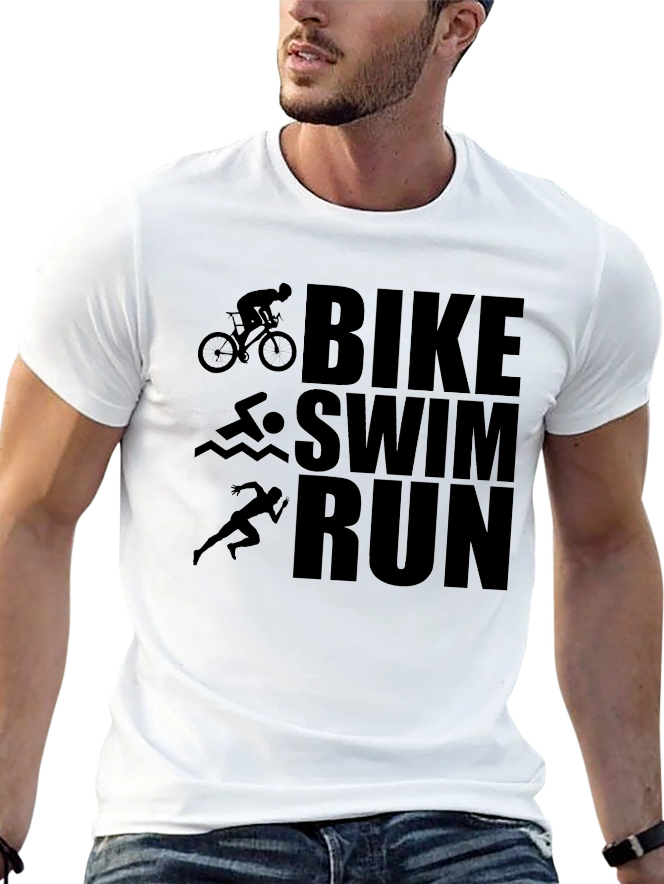 Triathlon Bike Swim Run Graphic Tee