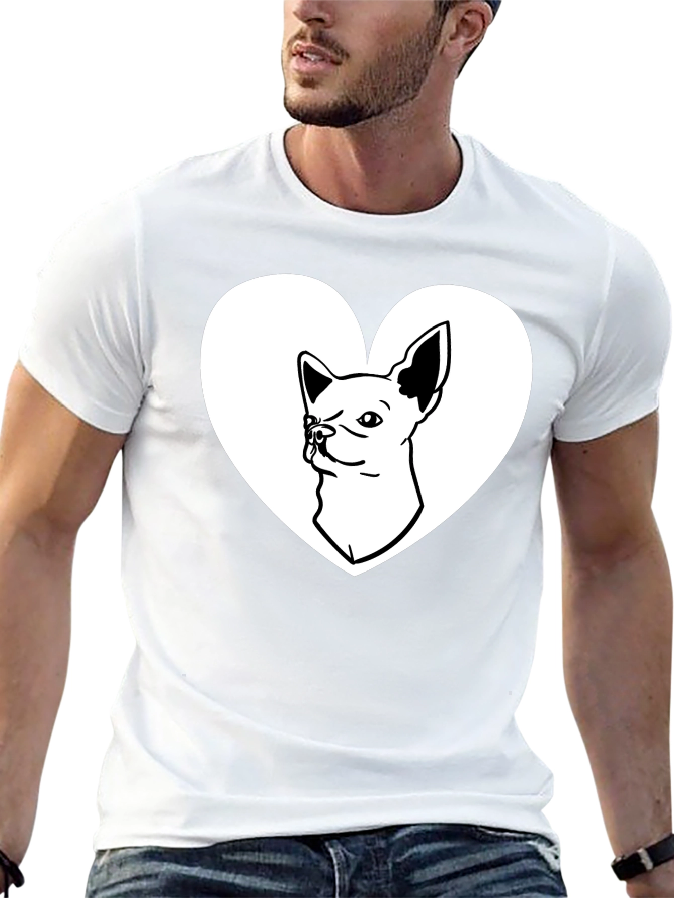 Chihuahua Heart Graphic Tee - Love My Dog Shirt