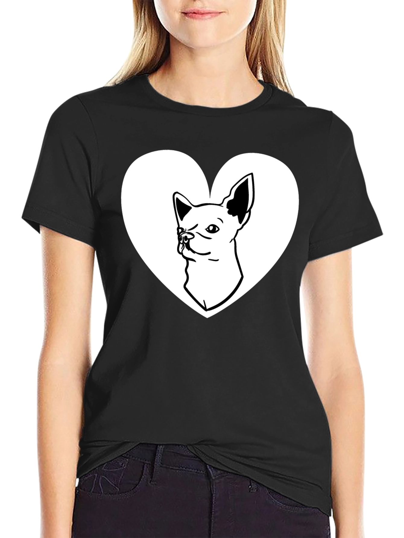 Chihuahua Heart Graphic Tee - Love My Dog Shirt