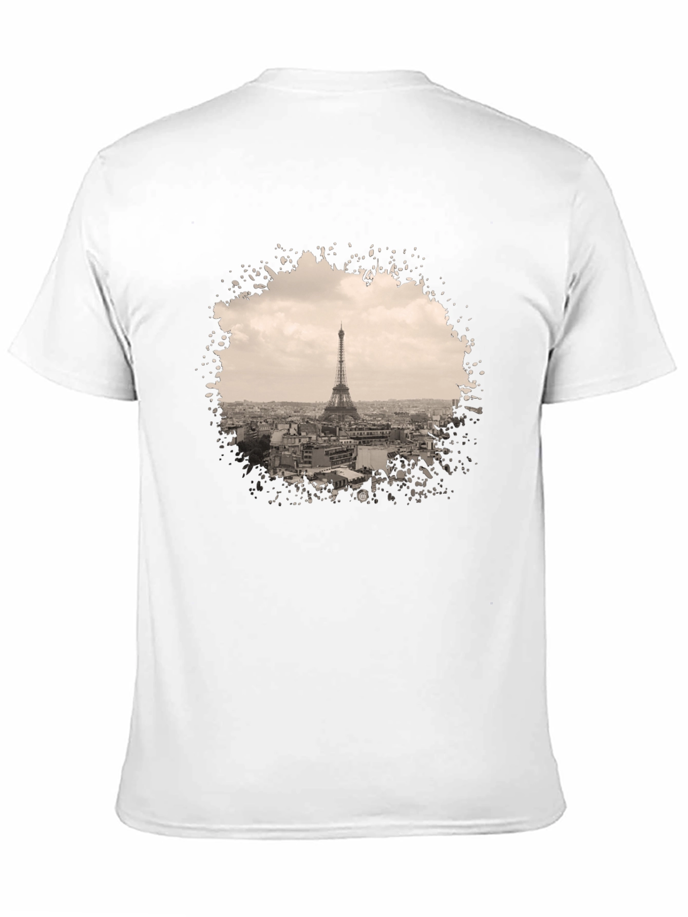 Eiffel Tower Graphic Print Black T-Shirt