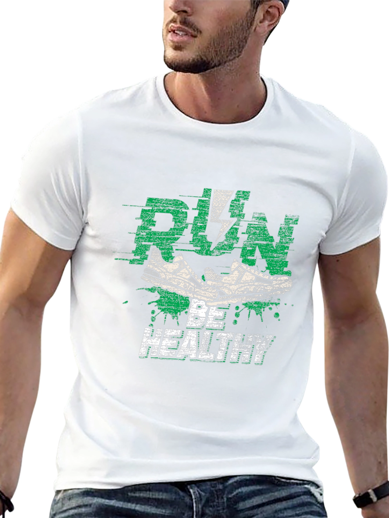 Run Be Healthy Graphic Tee - Active Lifestyle Shirt