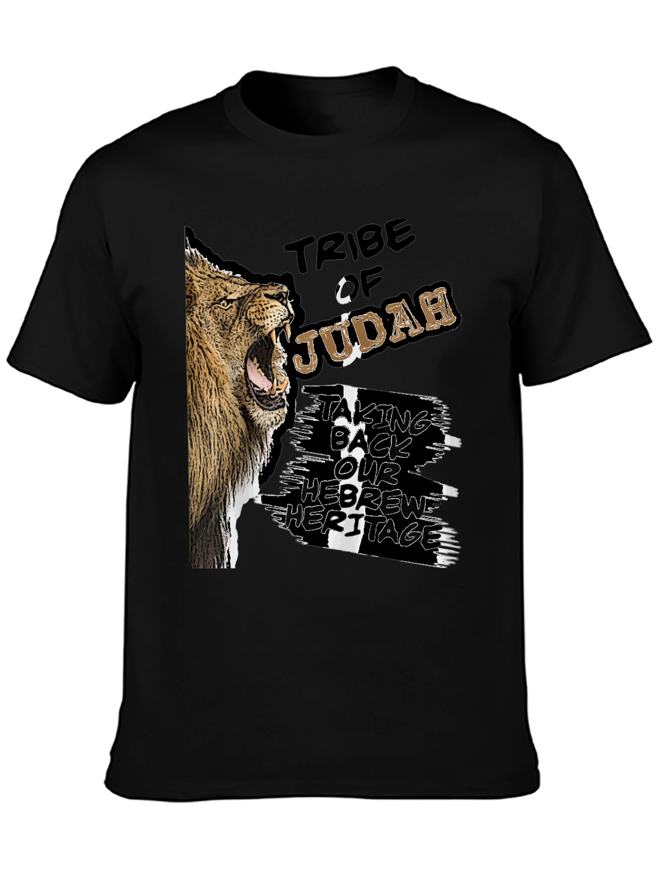 Tribe of Judah Lion Graphic Black T-Shirt