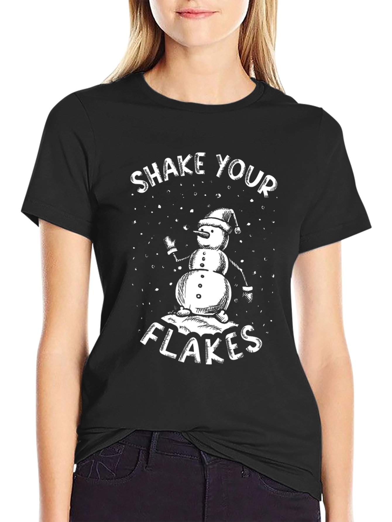 Shake Your Flakes T-Shirt - Funny Snowman Graphic Tee