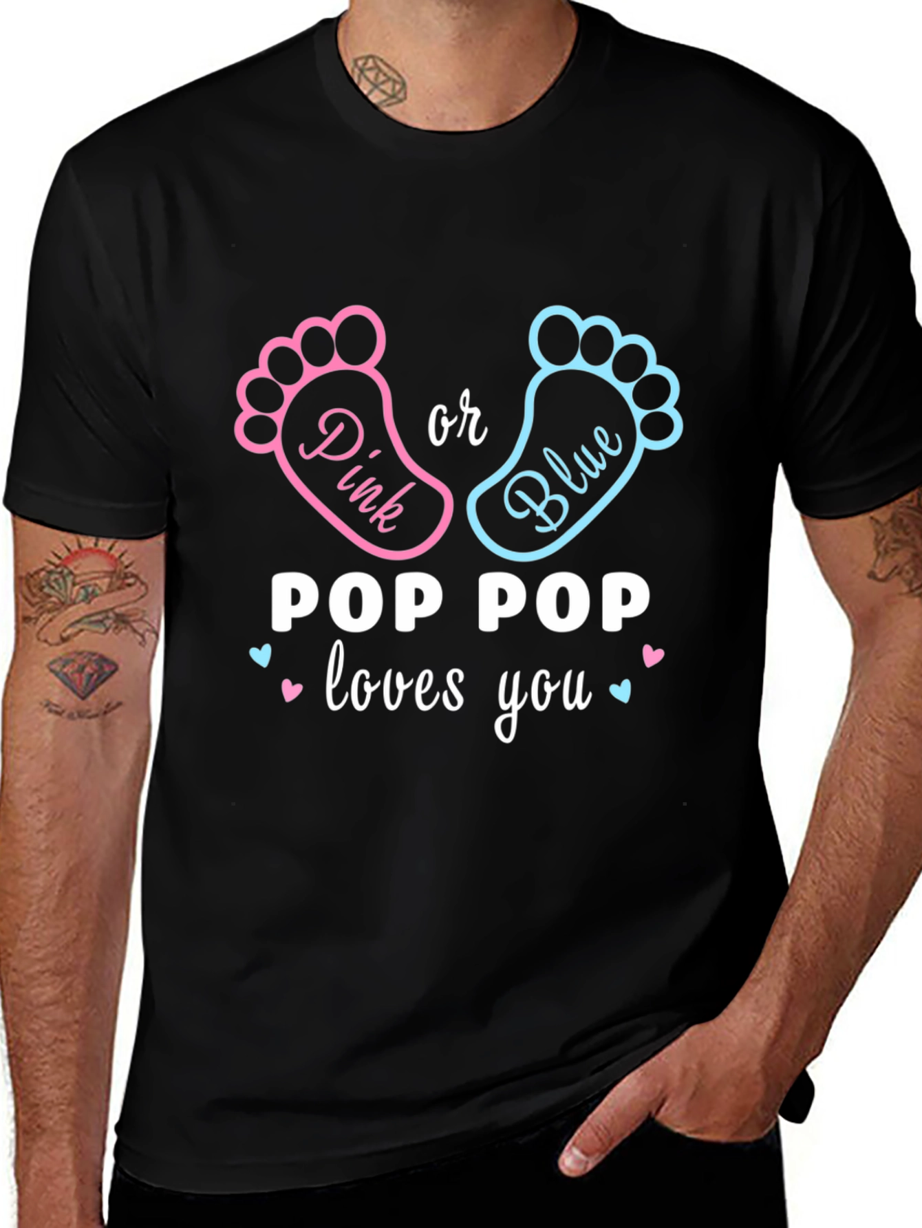 Pop Pop Loves You Gender Reveal T-Shirt