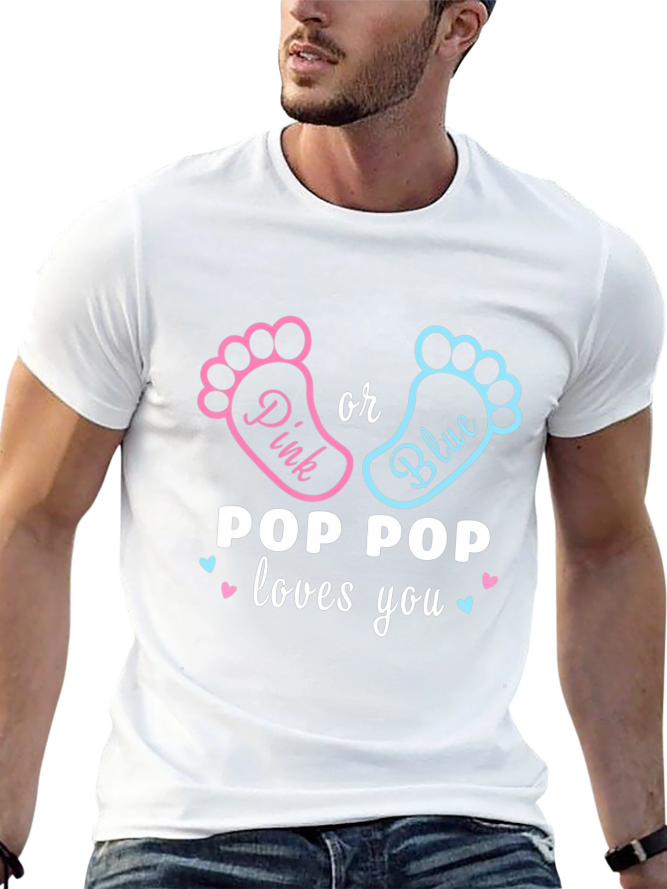 Pop Pop Loves You Gender Reveal T-Shirt