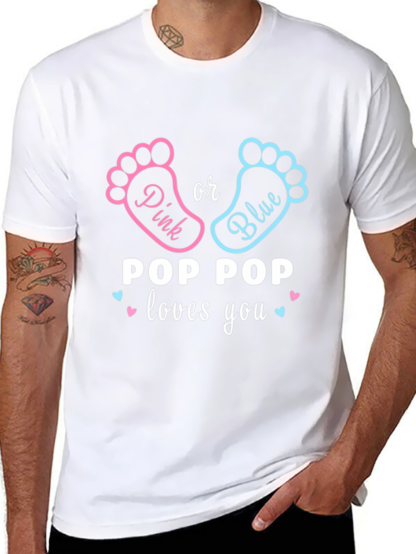 Pop Pop Loves You Gender Reveal T-Shirt