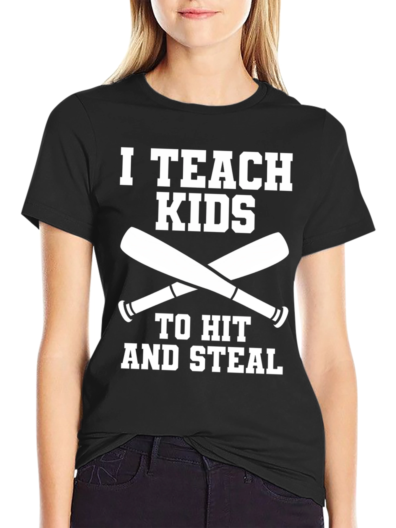 I Teach Kids to Hit & Steal Baseball T-Shirt