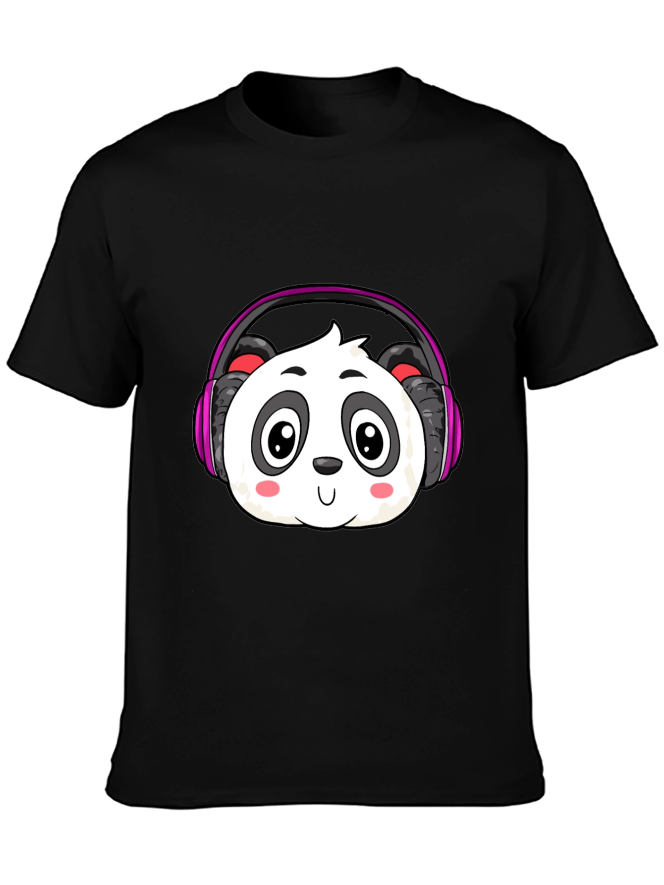 Cute Panda Headphones Graphic T-Shirt