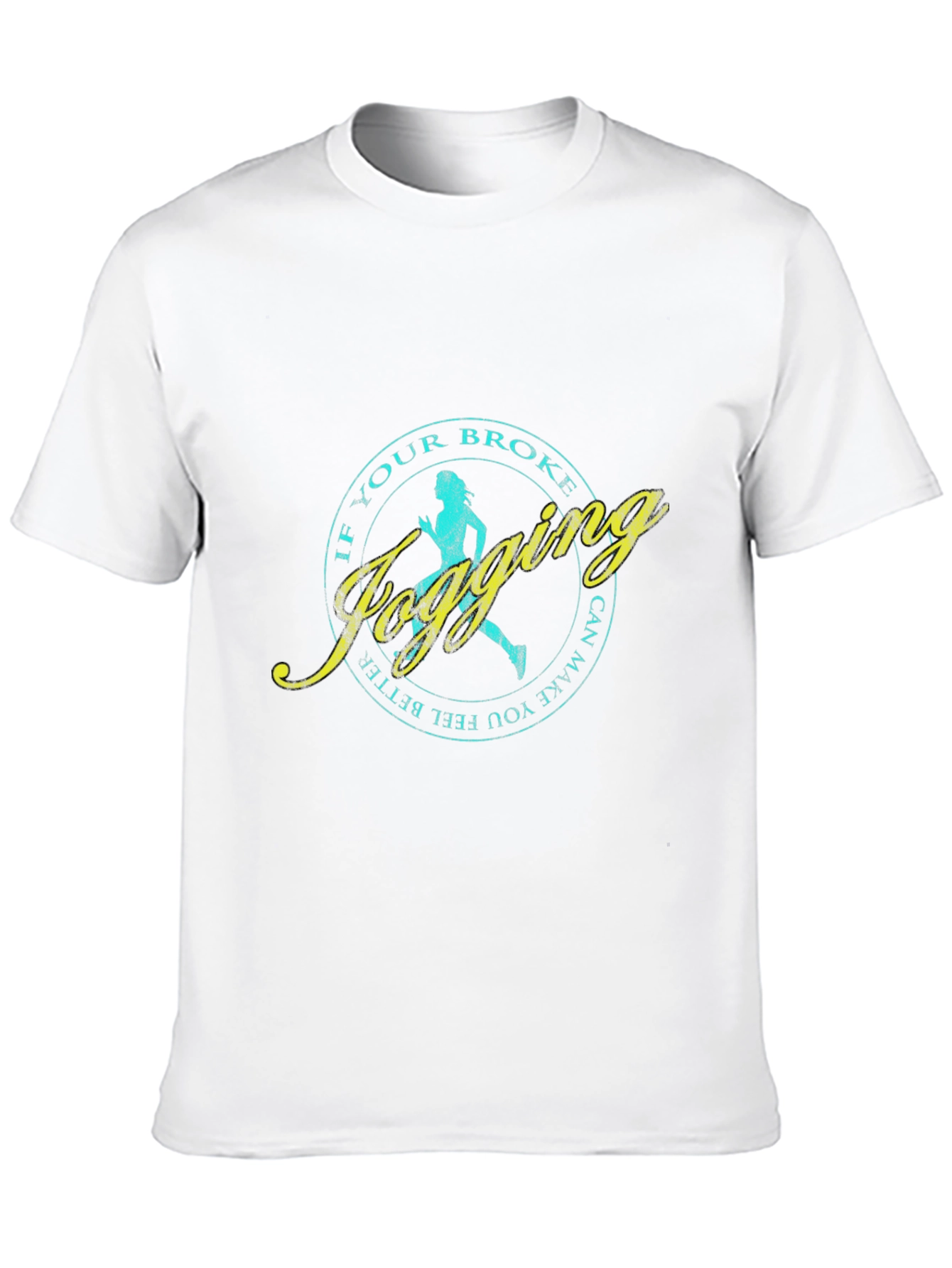 Jogging Slogan T-Shirt - Black Casual Tee