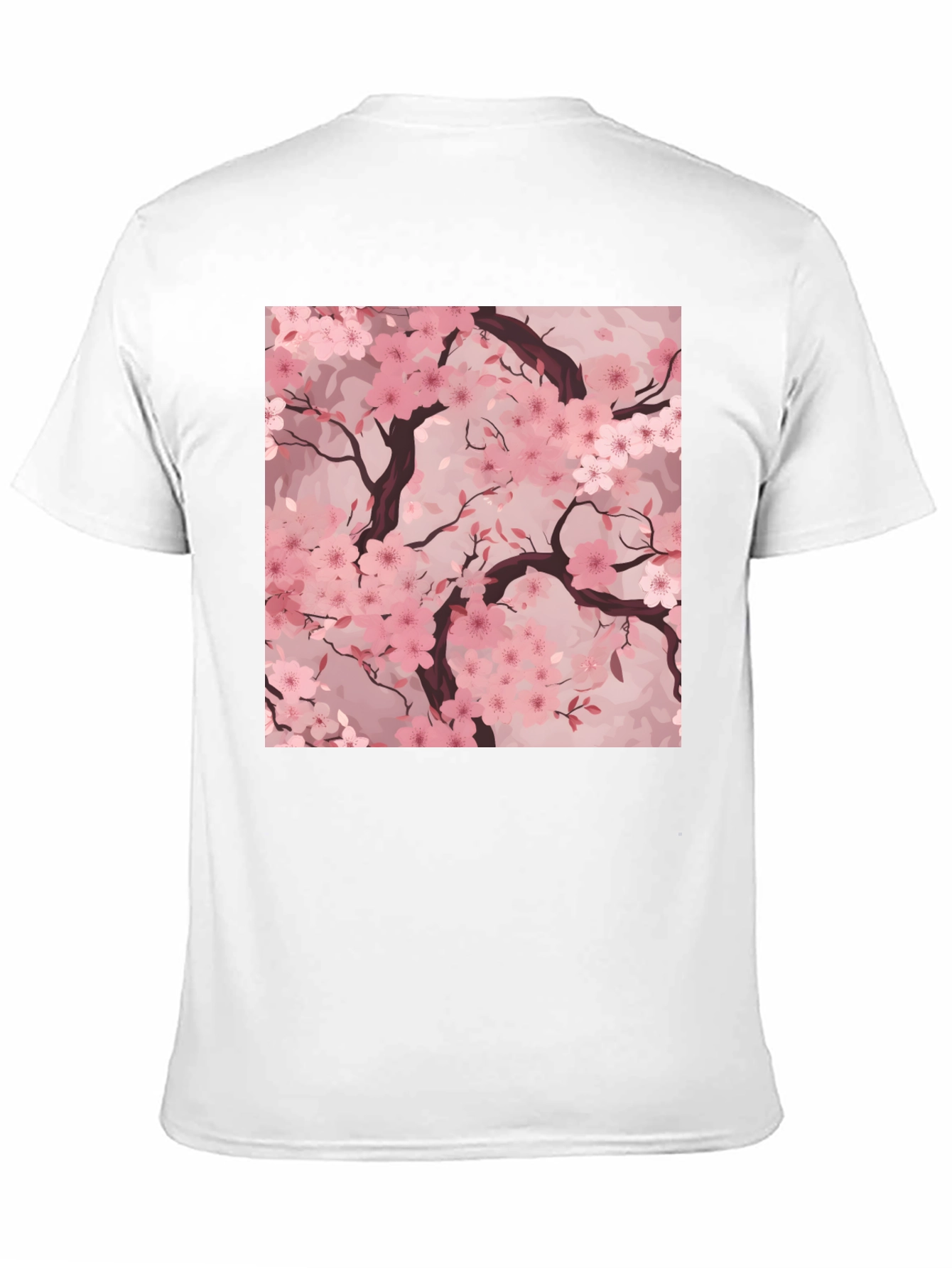 Sakura Blossom Graphic Tee - Black Cotton T-Shirt