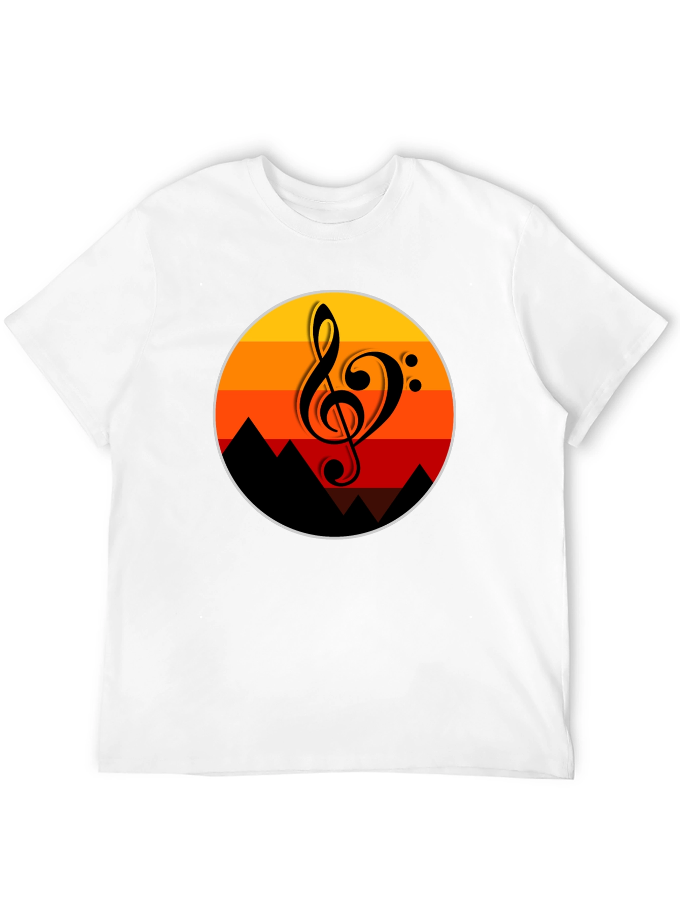 Sunset Music Note Graphic T-Shirt