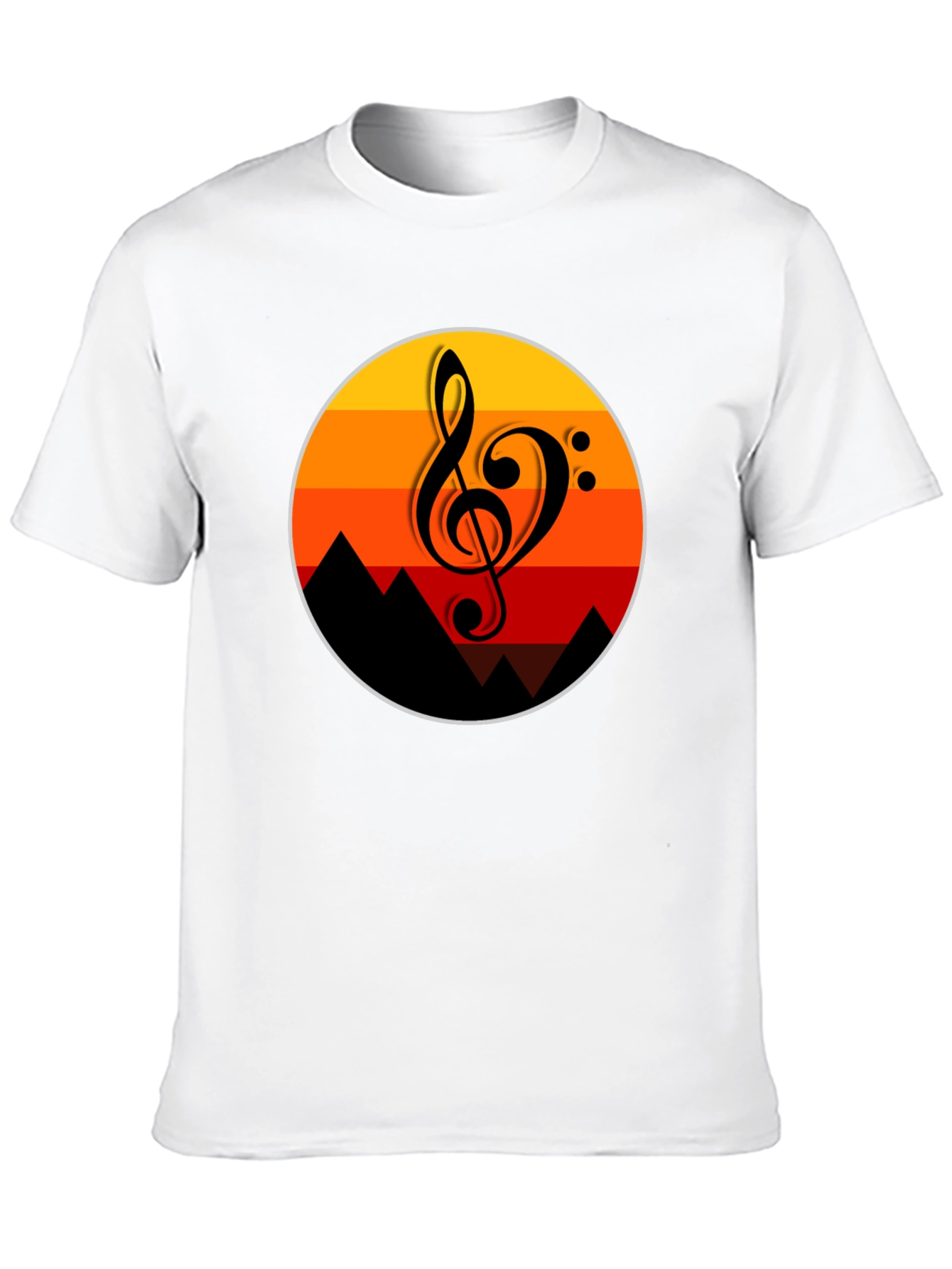 Sunset Music Note Graphic T-Shirt