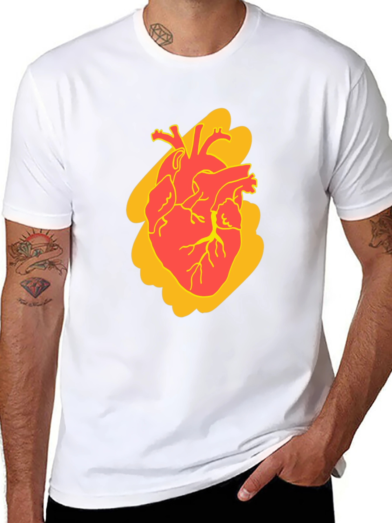 Anatomical Heart Graphic Tee - Bold Style