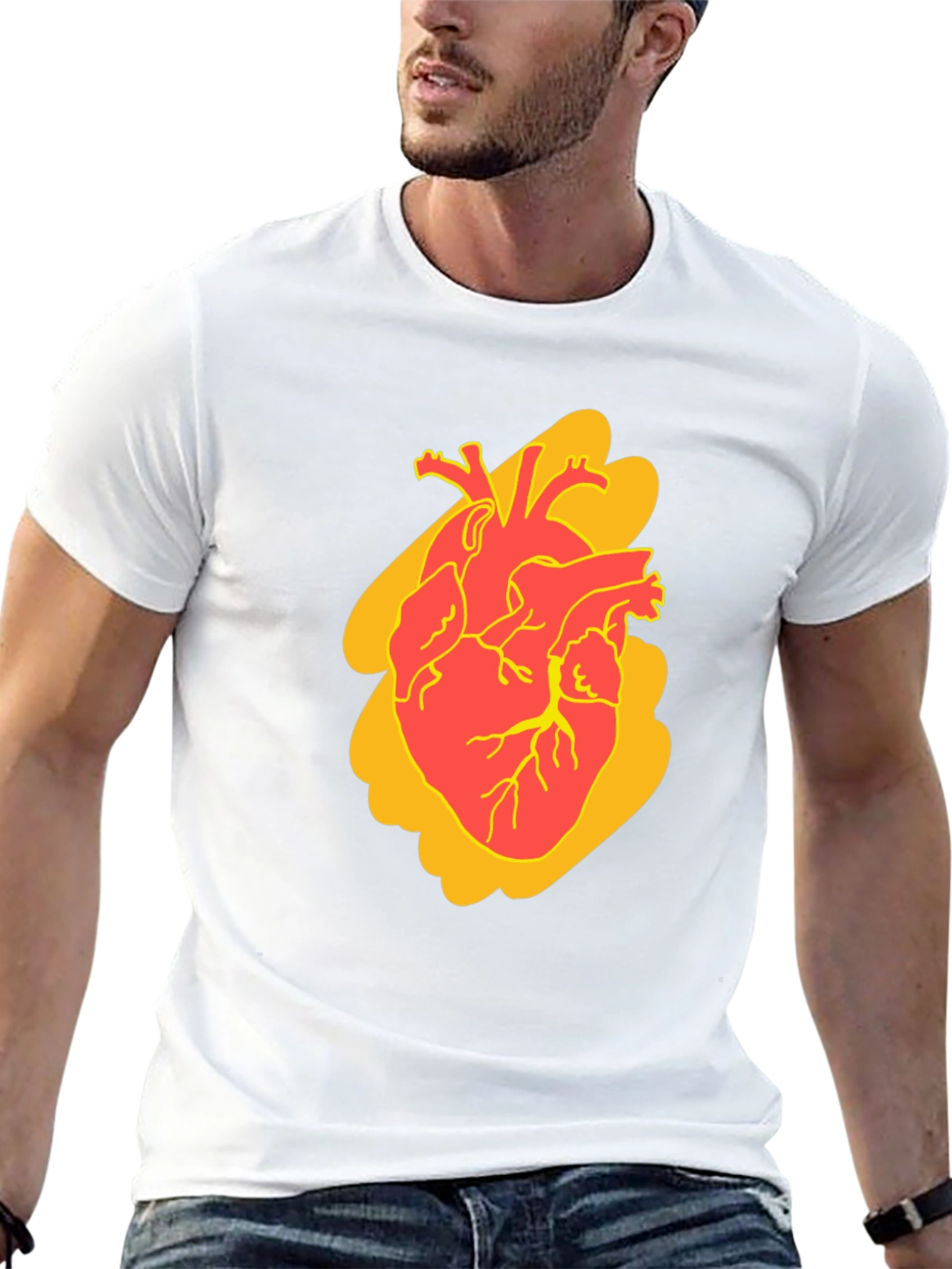 Anatomical Heart Graphic Tee - Bold Style