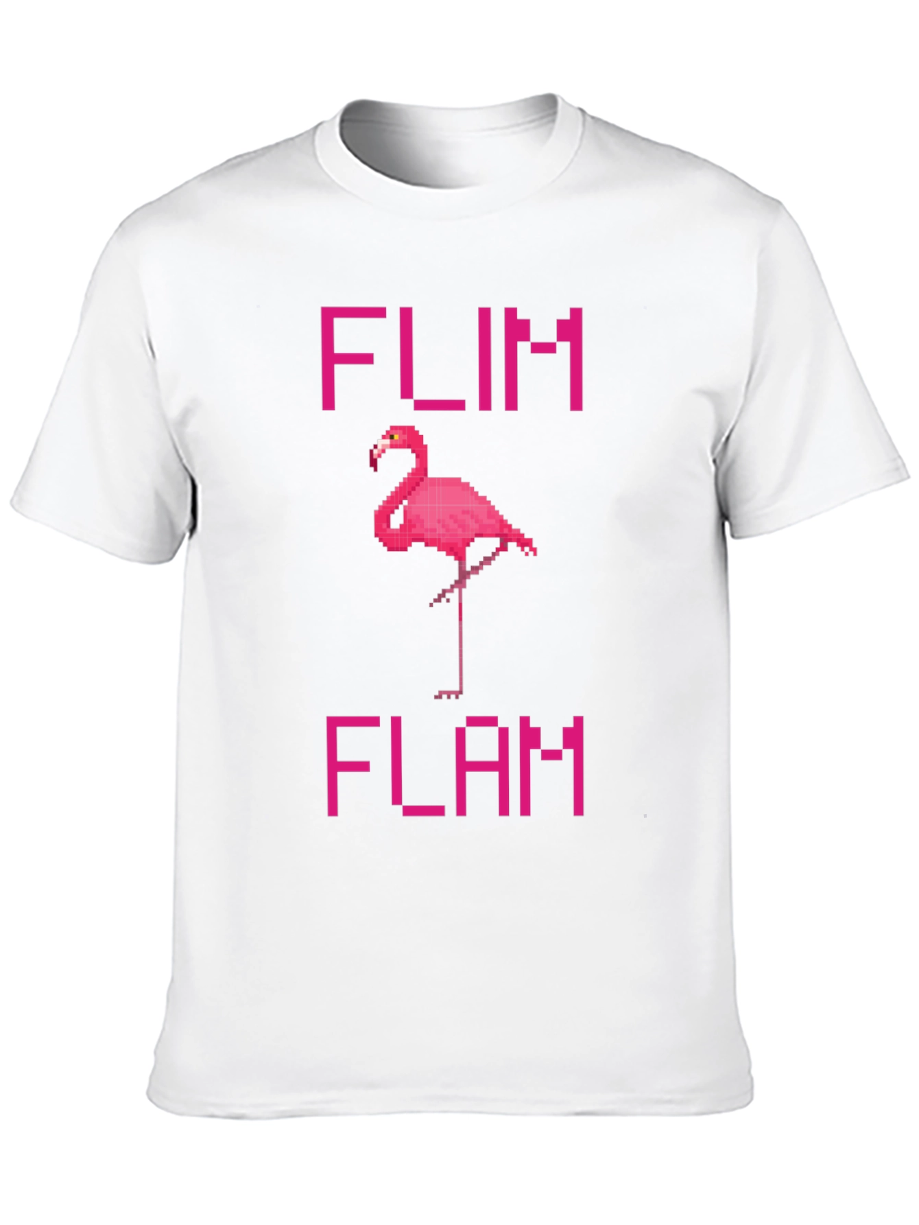 Pixel Flamingo T-Shirt - Flim Flam Fun!