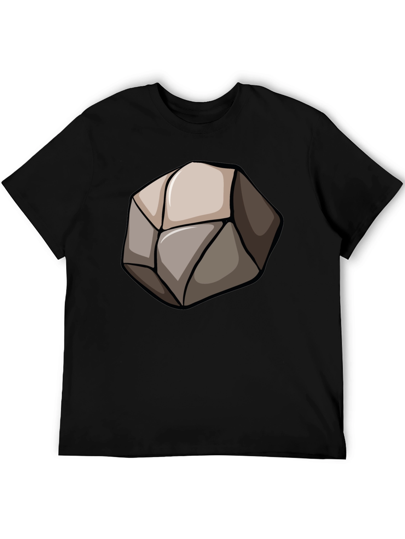 Stone Graphic Black T-Shirt - Unique Design