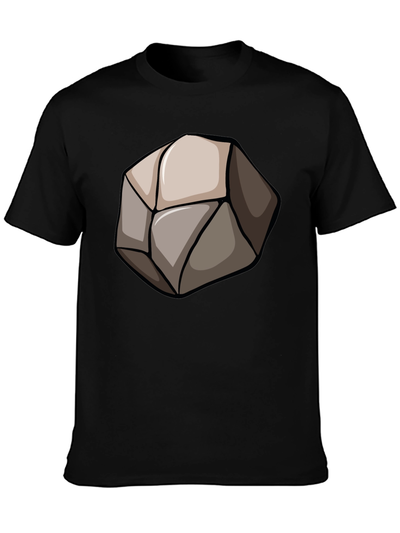 Stone Graphic Black T-Shirt - Unique Design