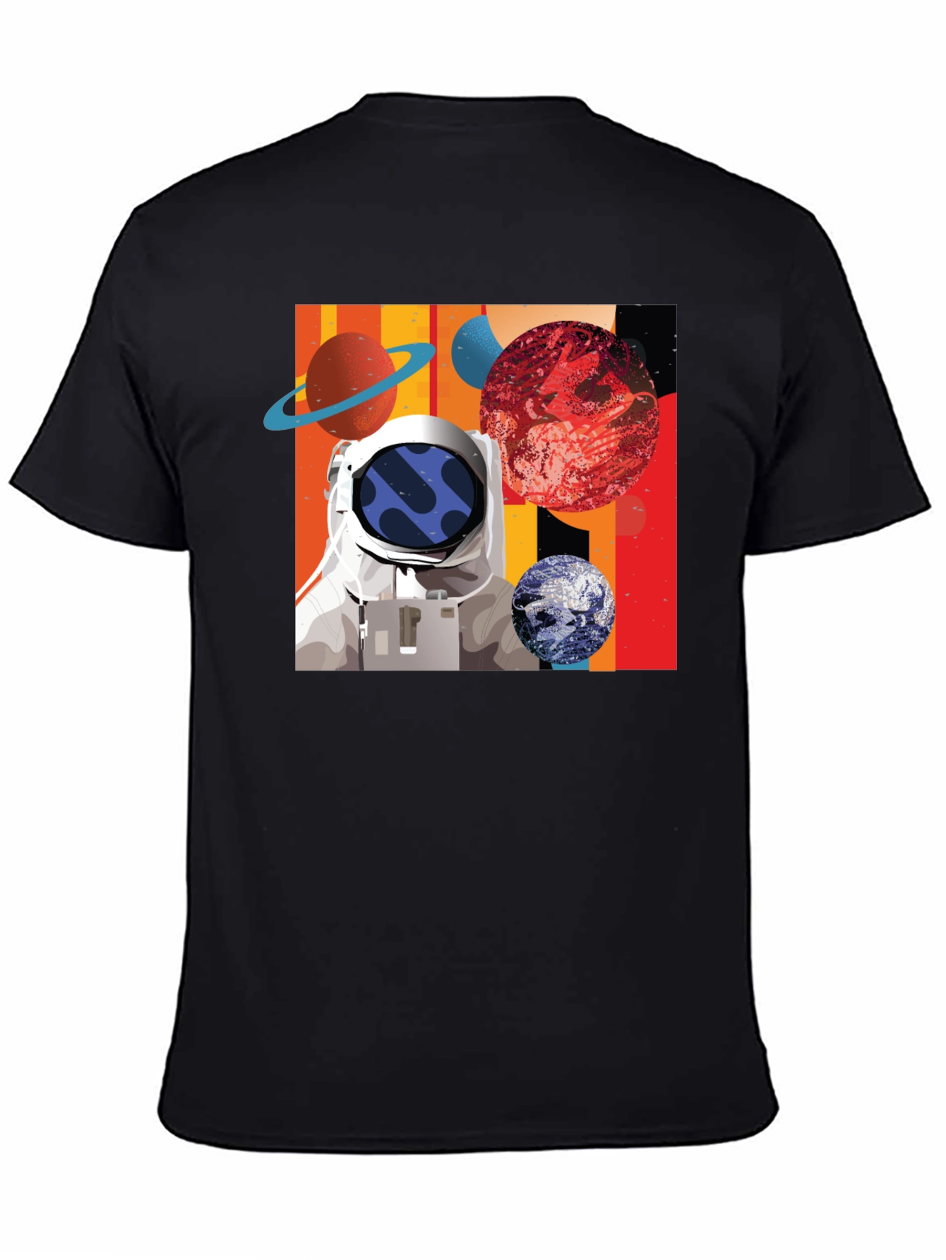 Astronaut Space Graphic Black T-Shirt