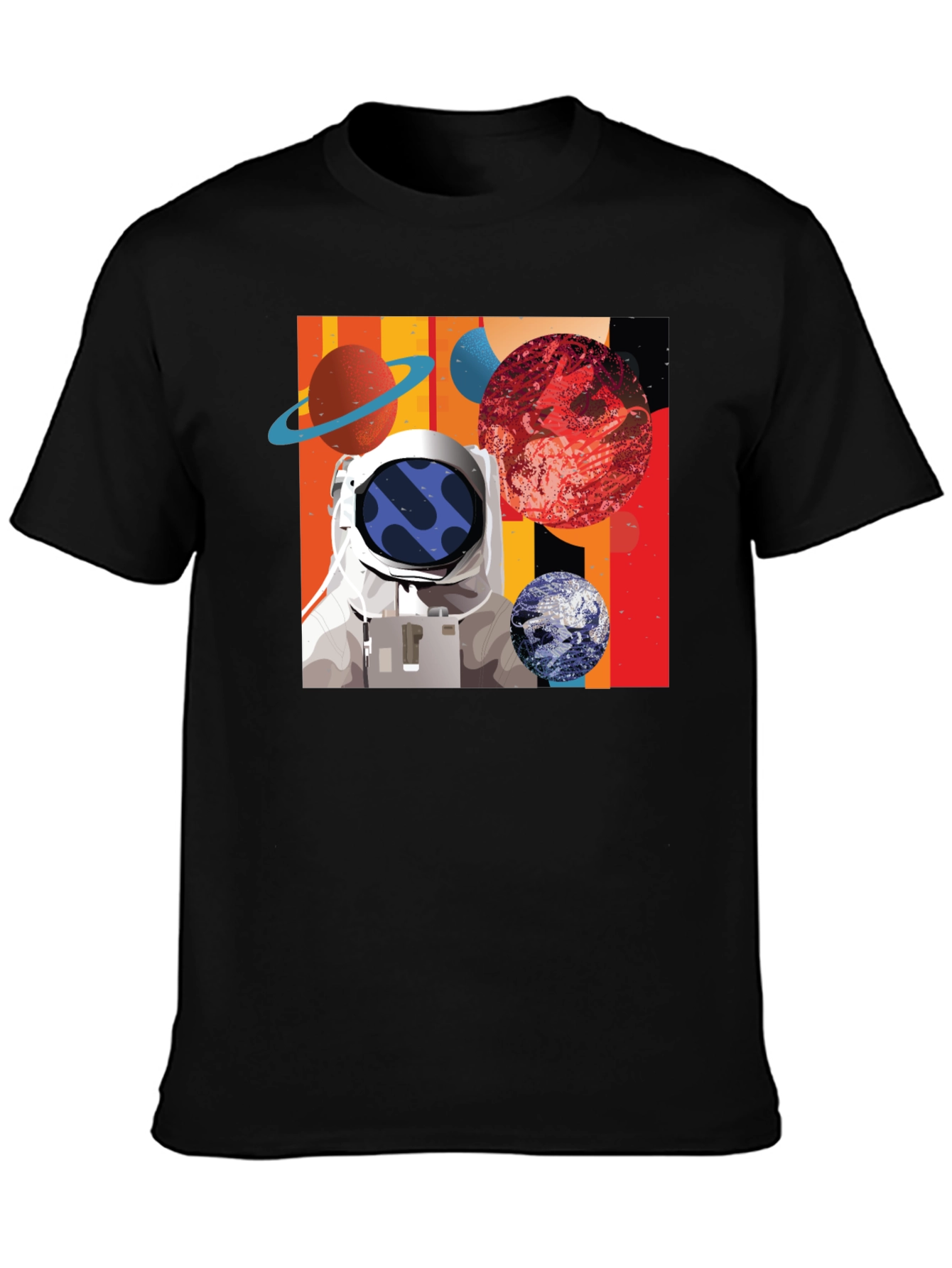 Astronaut Space Graphic Black T-Shirt