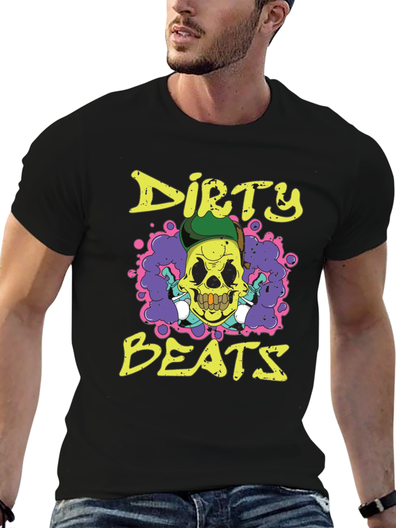 Dirty Beats Skull Graphic T-Shirt