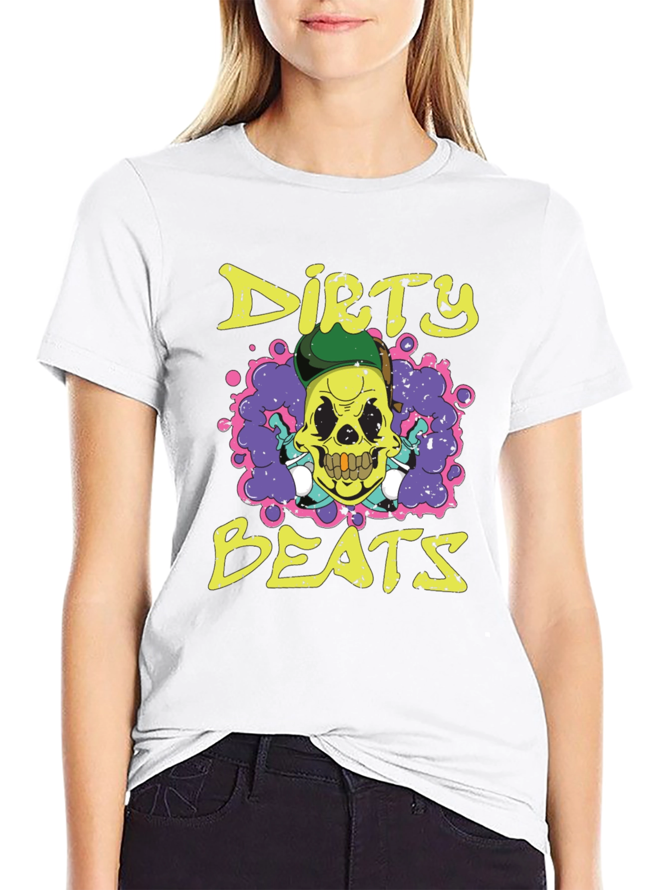 Dirty Beats Skull Graphic T-Shirt
