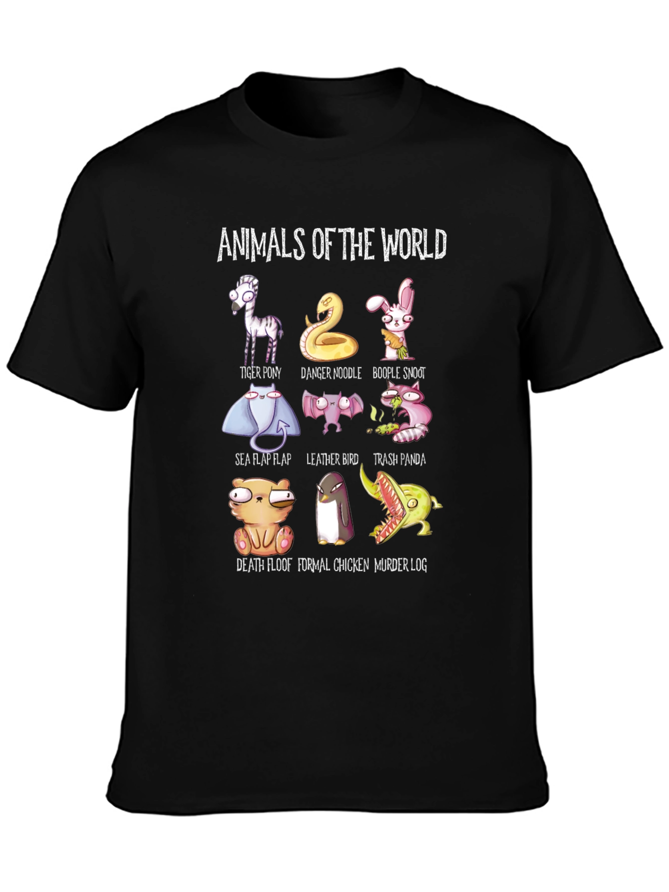 Animals of the World T-Shirt Funny Graphic Tee