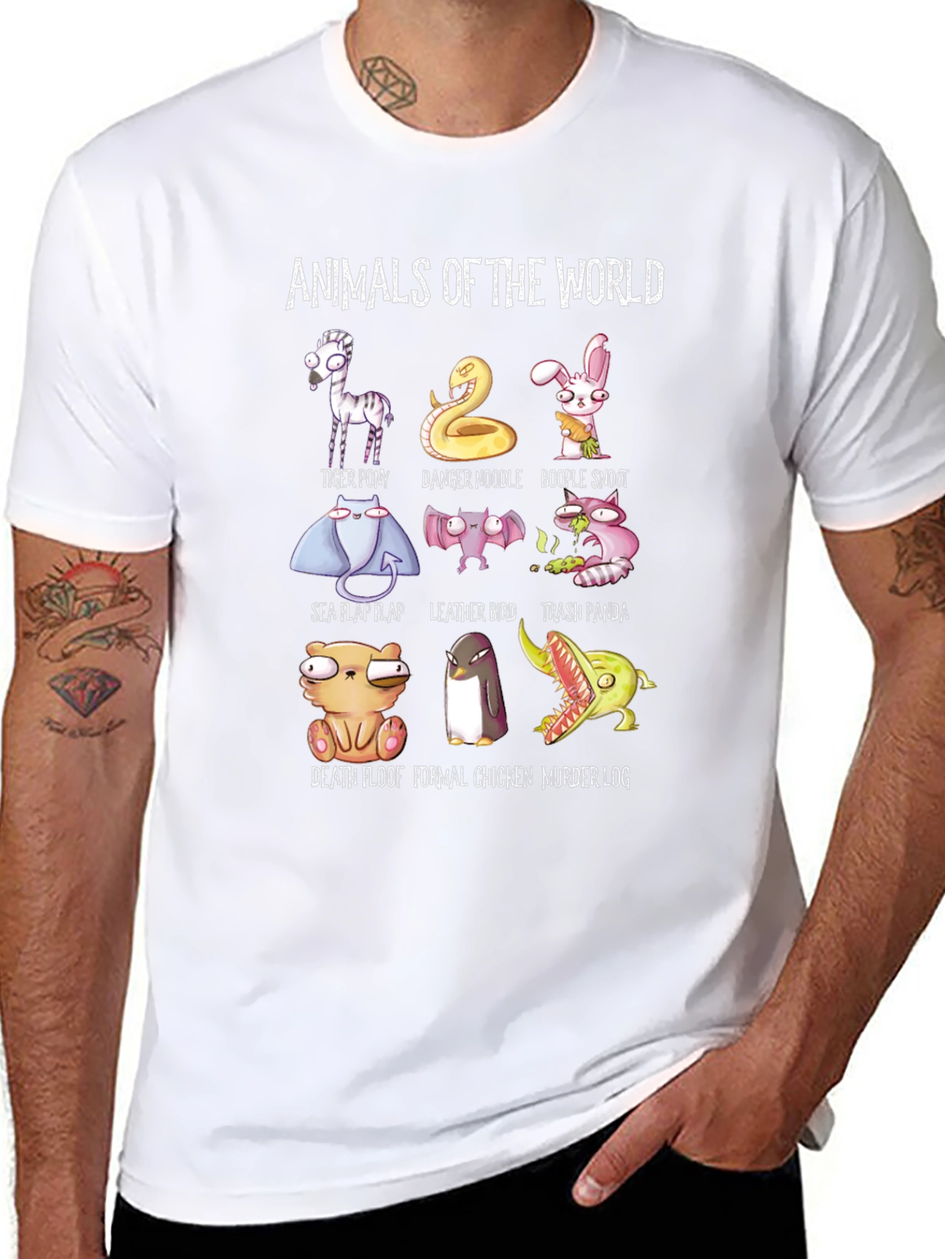 Animals of the World T-Shirt Funny Graphic Tee