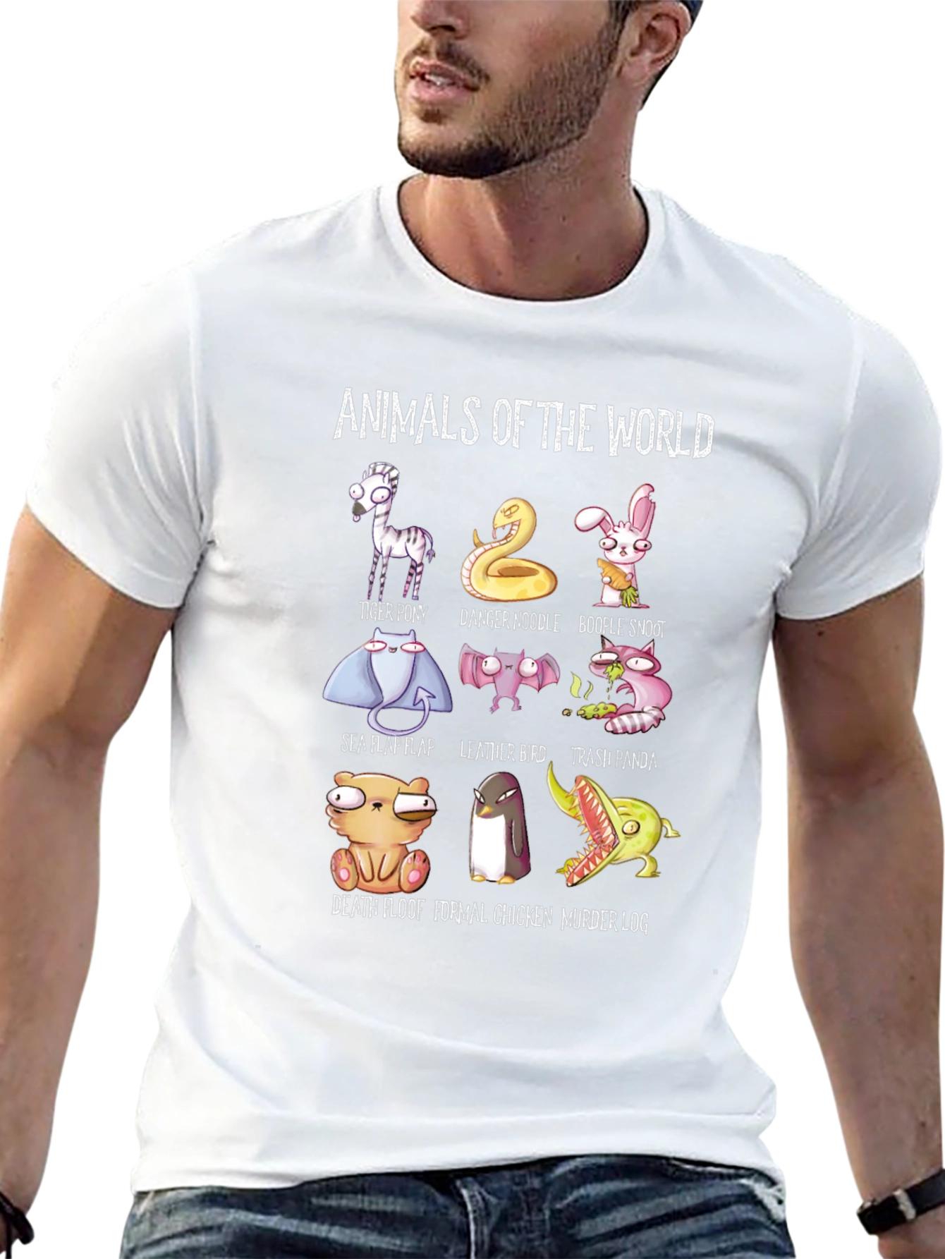 Animals of the World T-Shirt Funny Graphic Tee