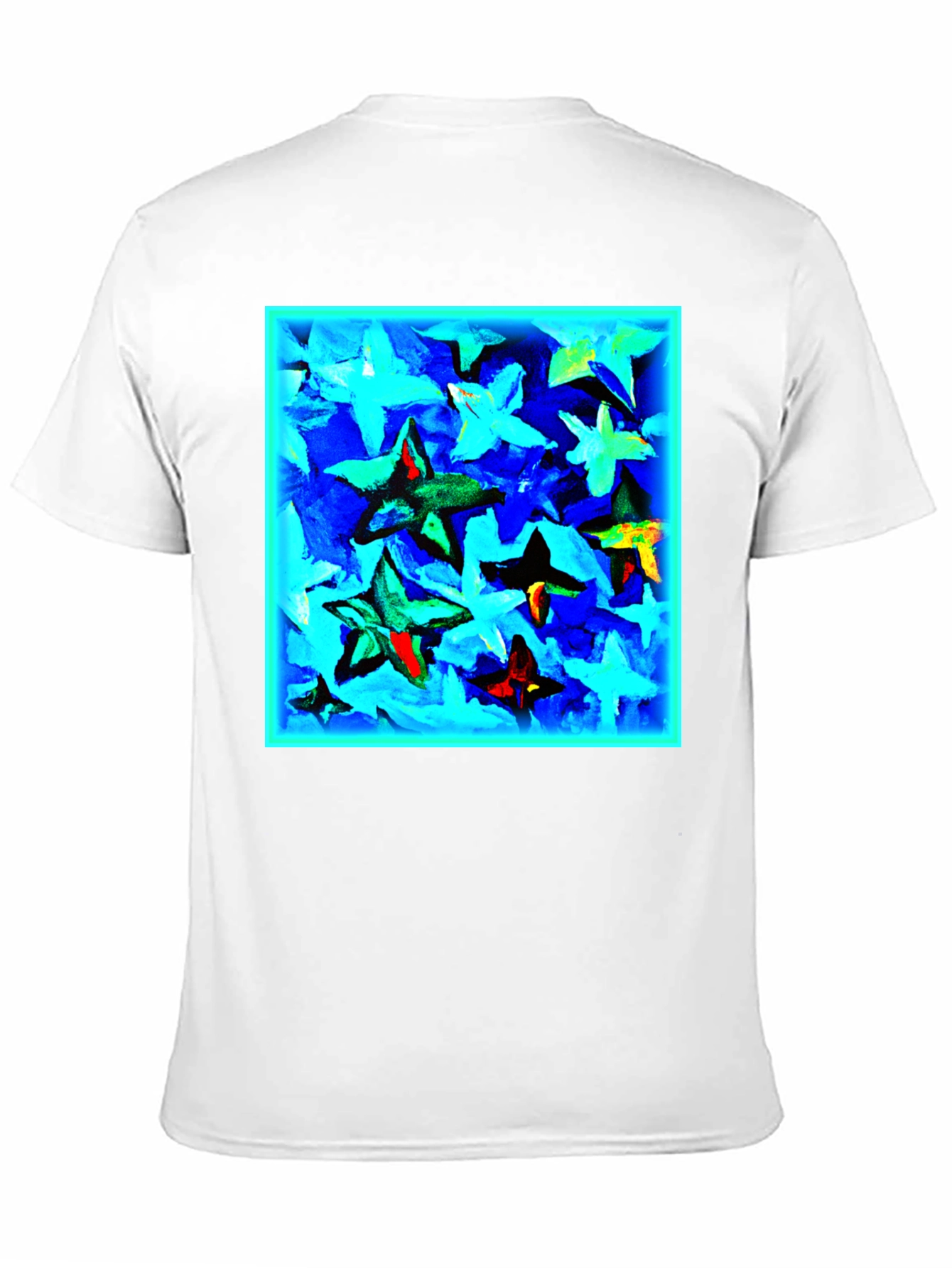 Abstract Star Print Black T-Shirt