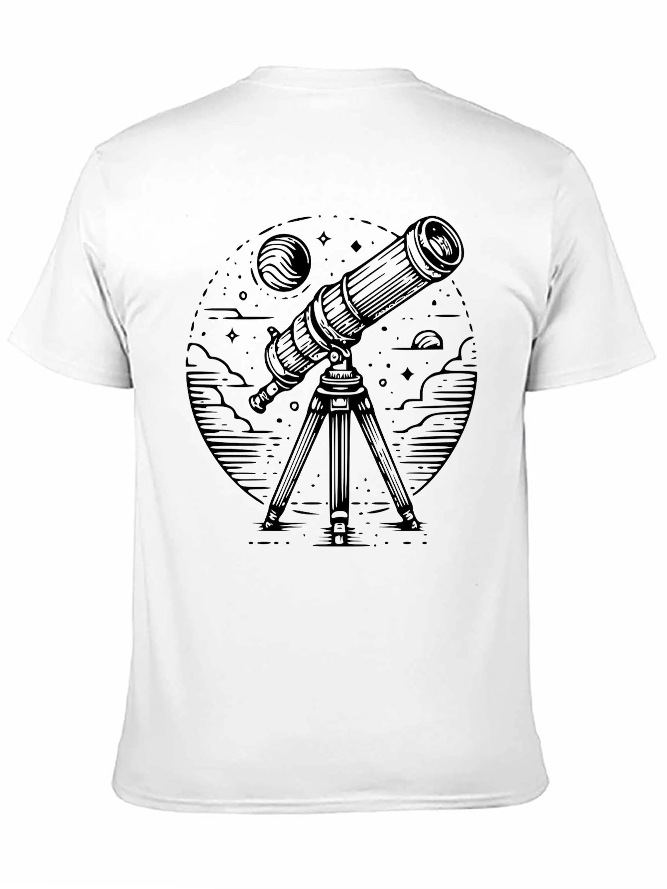 Astronomy Telescope Graphic Tee - Black