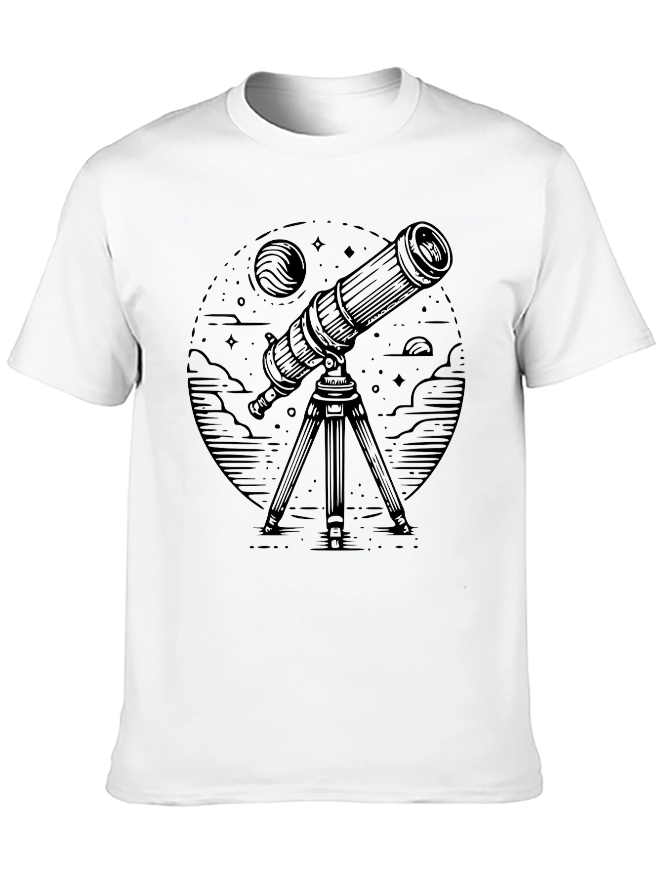 Astronomy Telescope Graphic Tee - Black