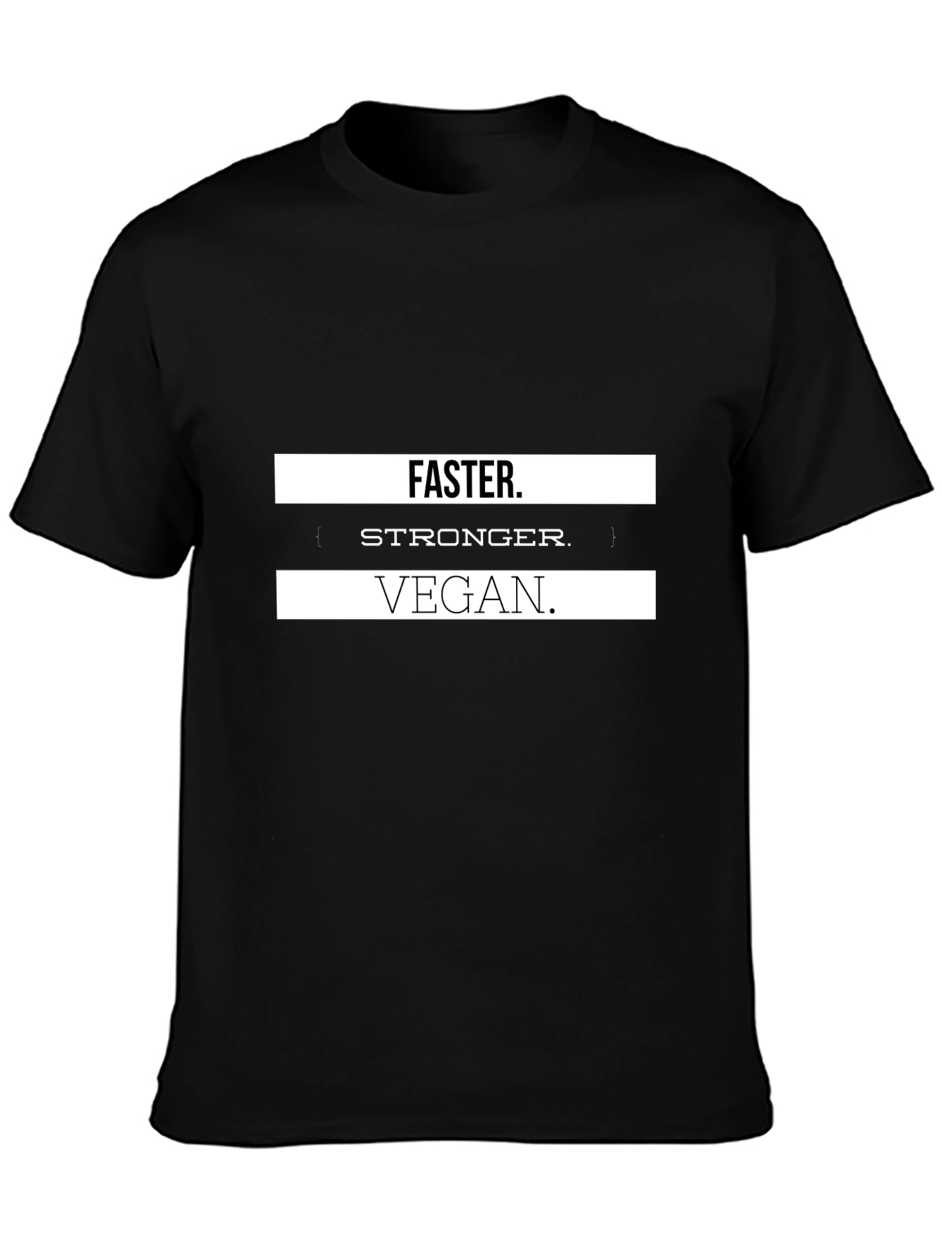 Vegan Stronger Faster T-Shirt - Black