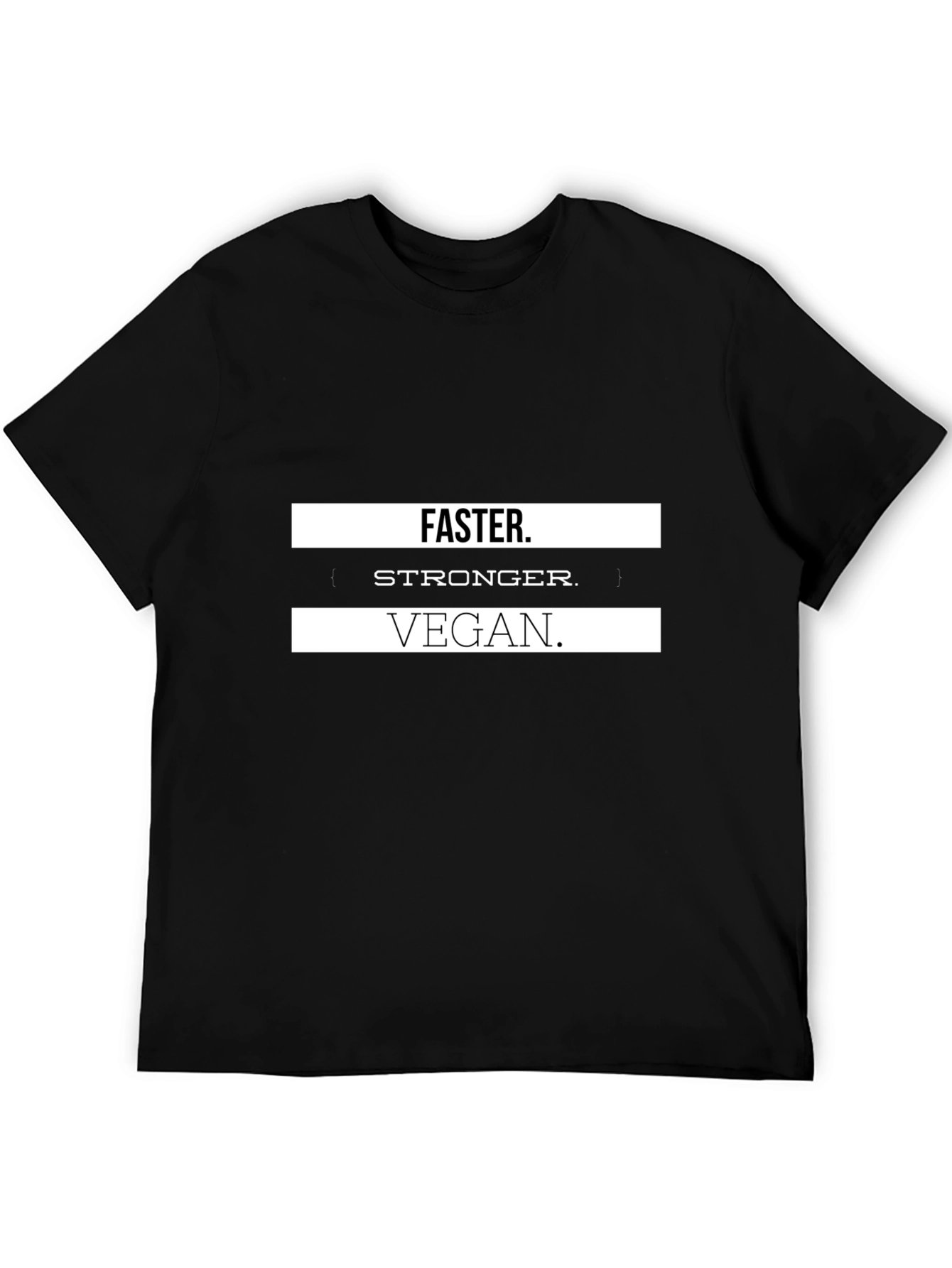Vegan Stronger Faster T-Shirt - Black