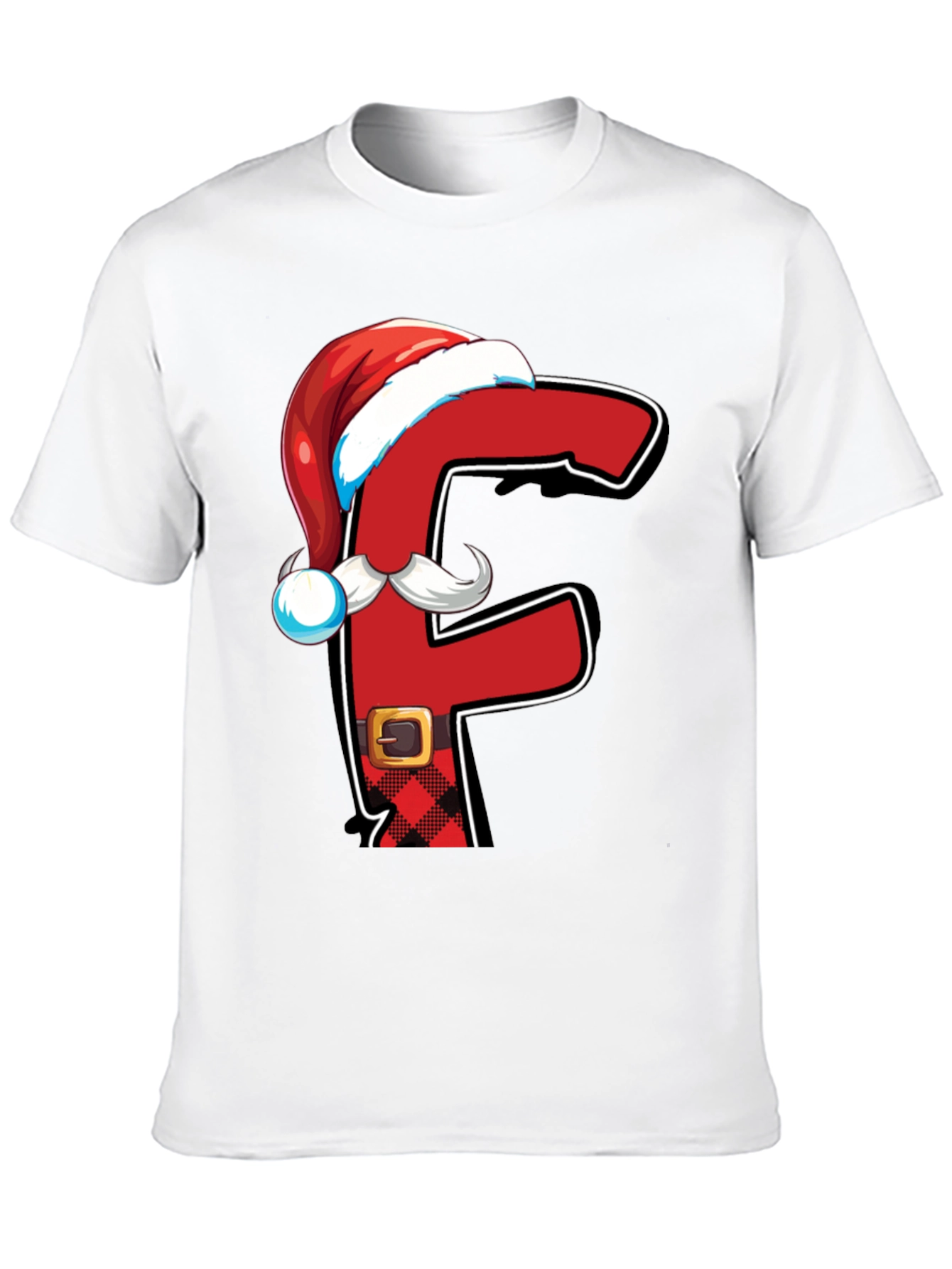 Festive Alphabet Letter F Santa T-Shirt