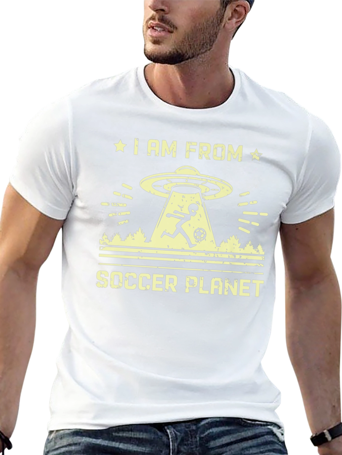 Soccer Planet Alien Graphic T-Shirt