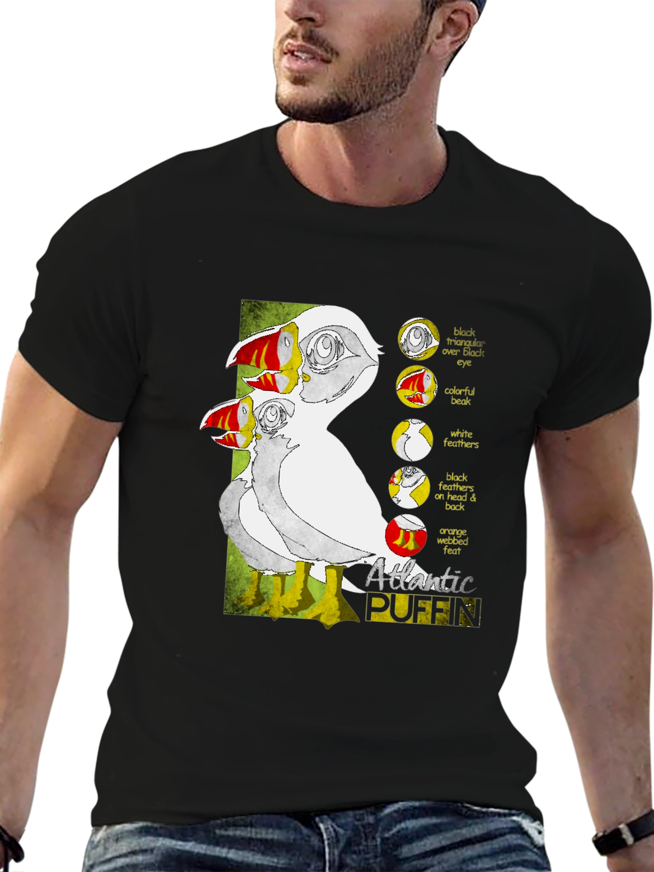 Atlantic Puffin Graphic Tee - Black